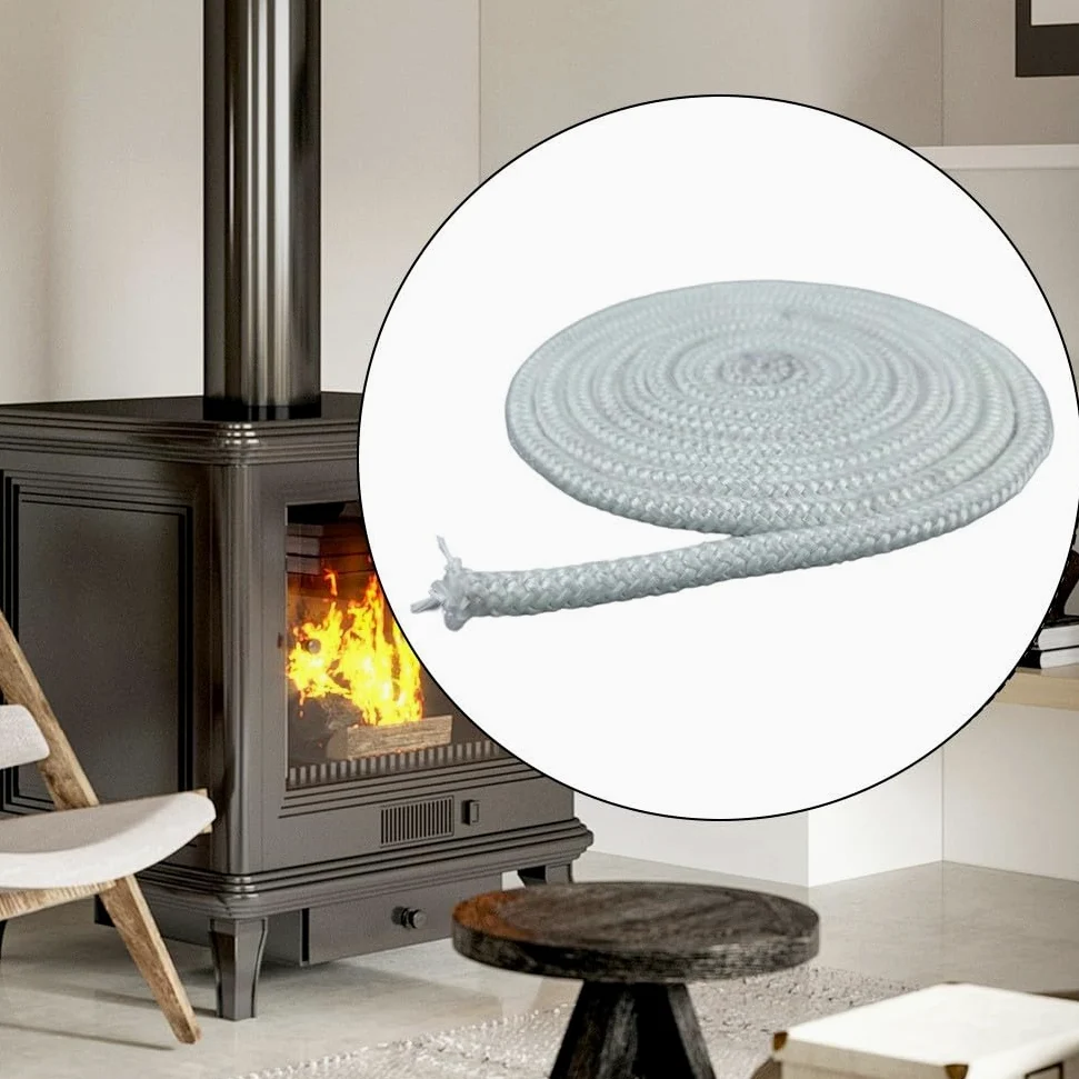 Corda per stufe/Wizard, Corda sigillante in fibra di vetro bianca, apparecchi riscaldamento resistenti alle alte temperature, dimensioni multiple(20mm*2.2m)