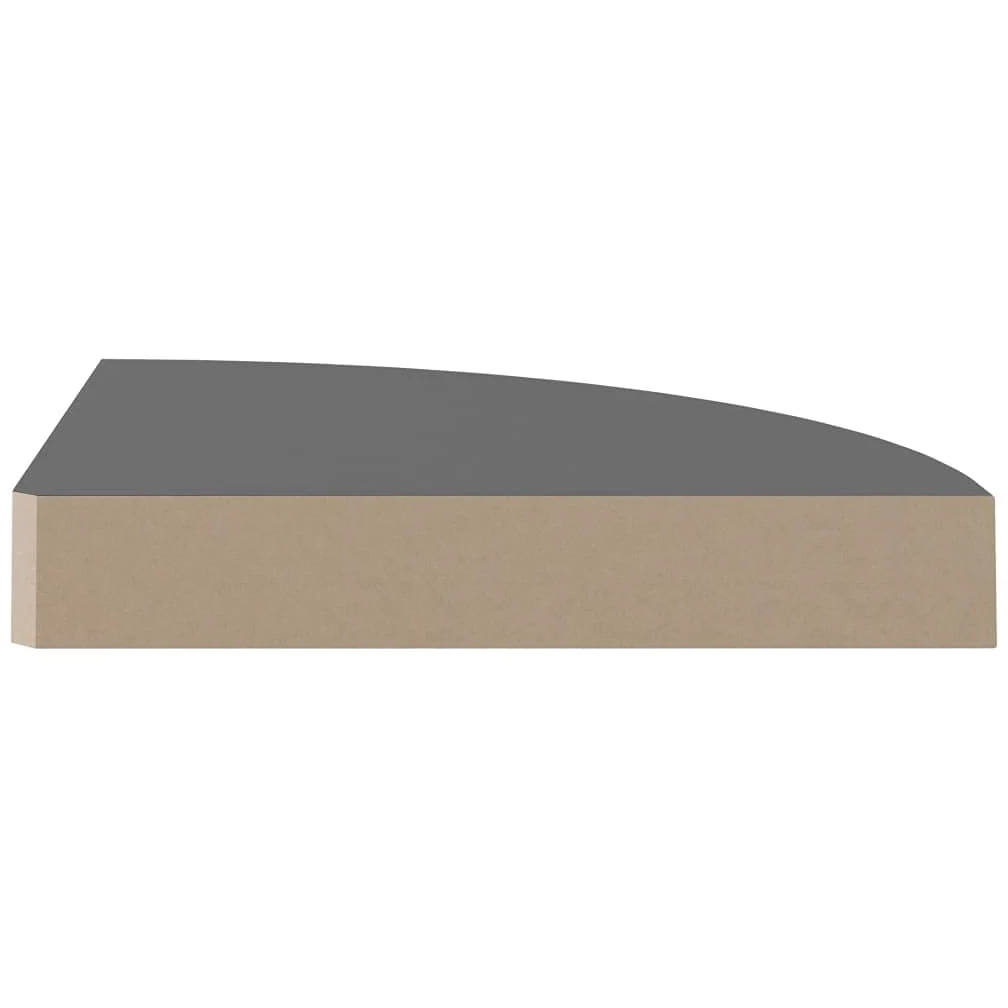 Set di 2 mensole da parete in MDF grigio lucido, 25 x 25 x 3,8 cm, piccole mensole per camera da letto, soggiorno, bagno, cucina, espositore per CD, elegante e funzionale