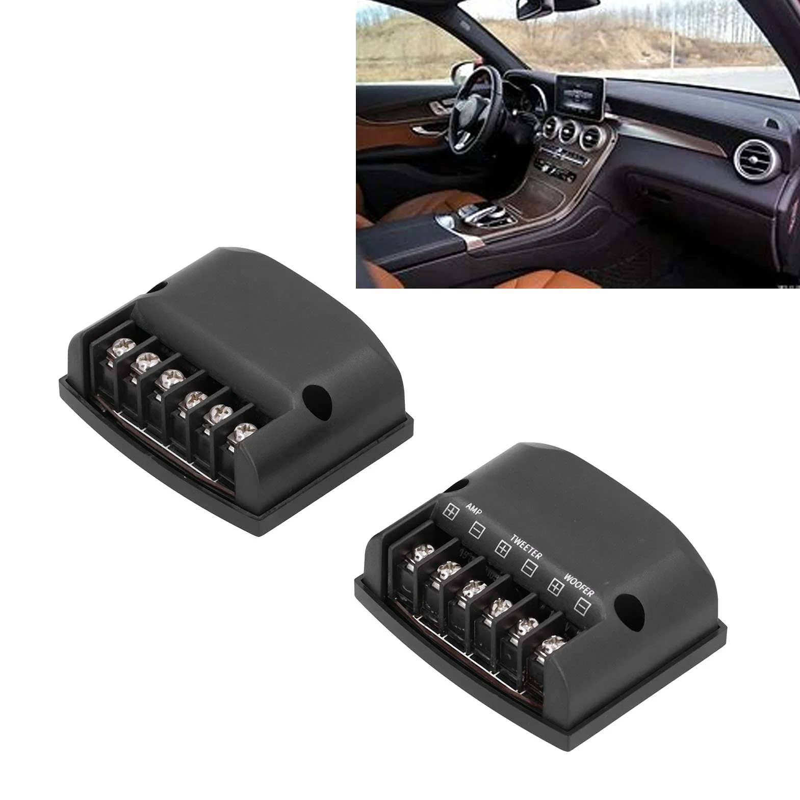 Divisore di frequenza altoparlante a 2 vie, crossover audio 2 pezzi universale facile installazione per auto per altoparlante