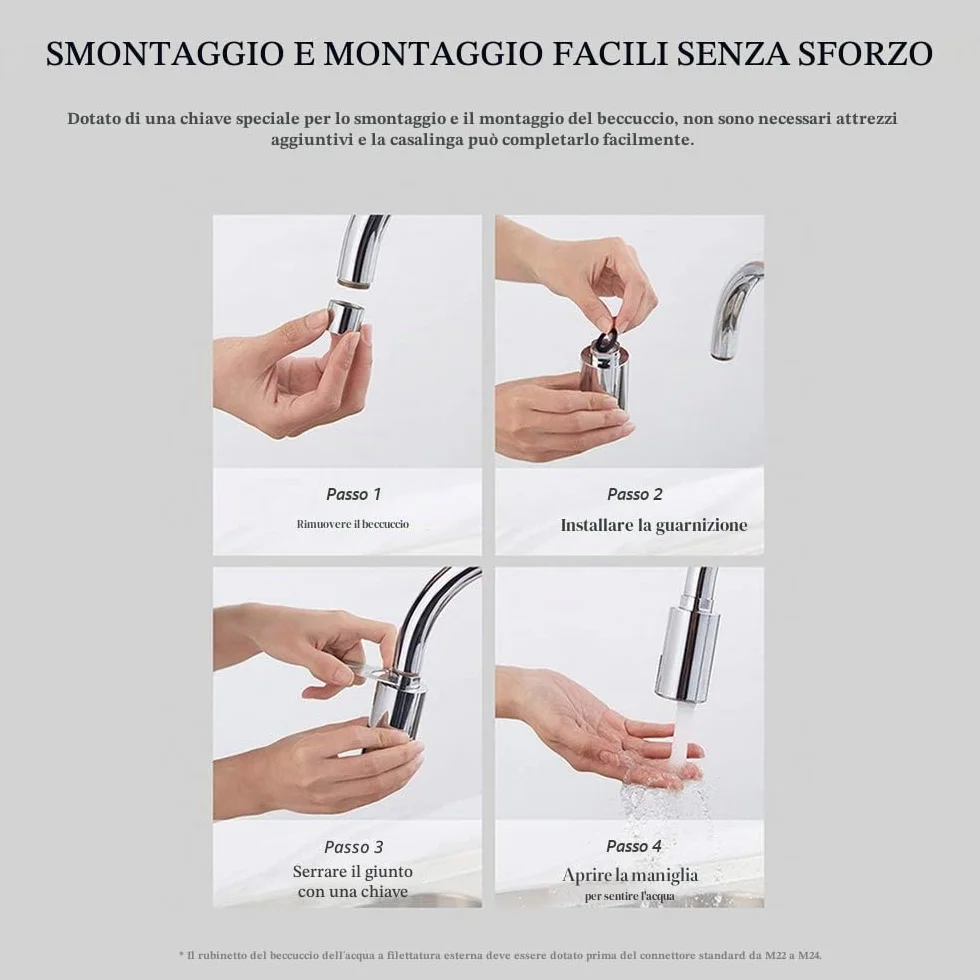 Miscelatore per lavello da cucina rubinetto bagno senza contatto sensore automatico infrarossi