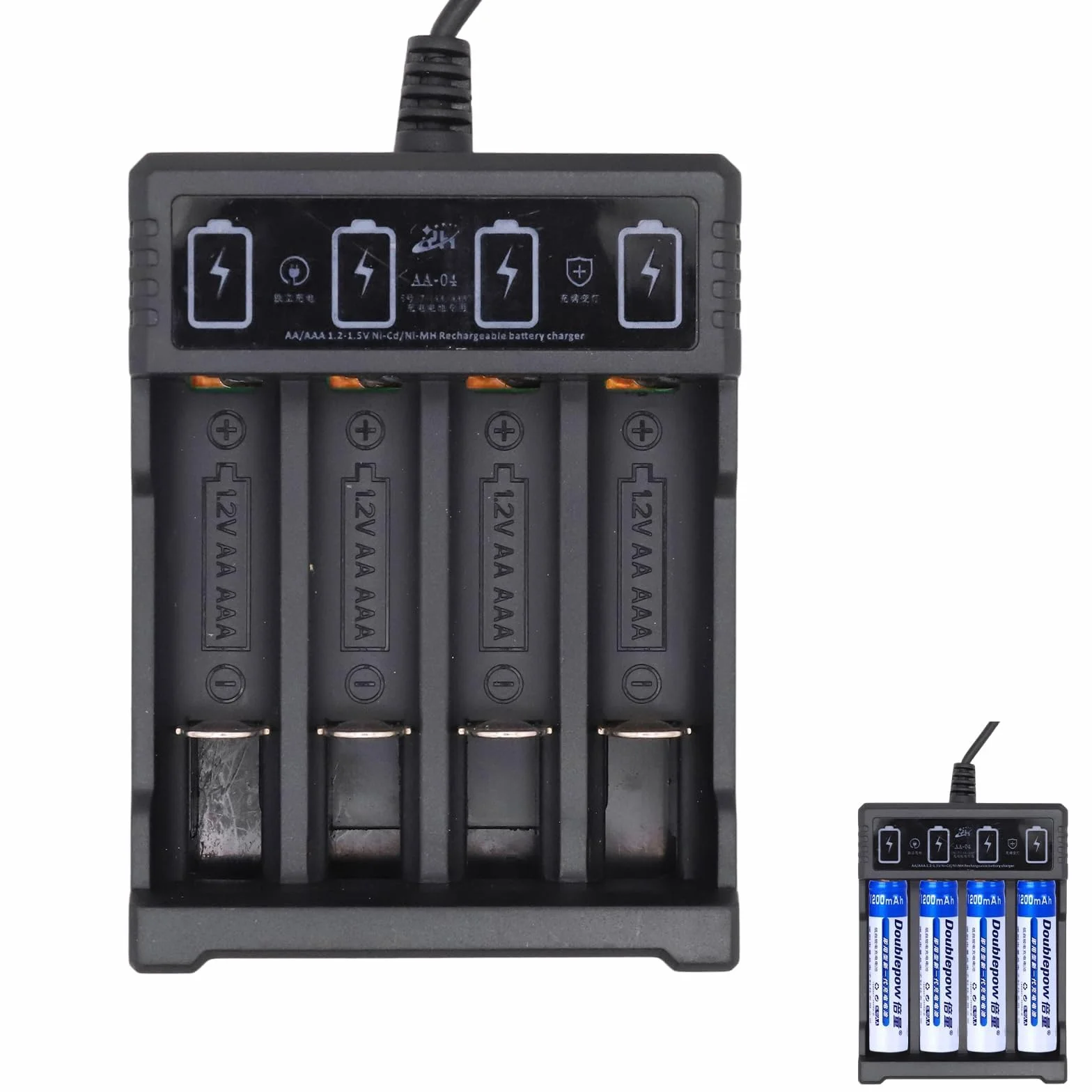 Caricabatterie Indipendente A 4 Slot Per Batterie Ricaricabili AA E AAA Ni-MH, Display LCD, Sistema Di Raffreddamento E Sicurezza Avanzata Per Ricariche Efficaci, Caricatore Pile Ricaricabili