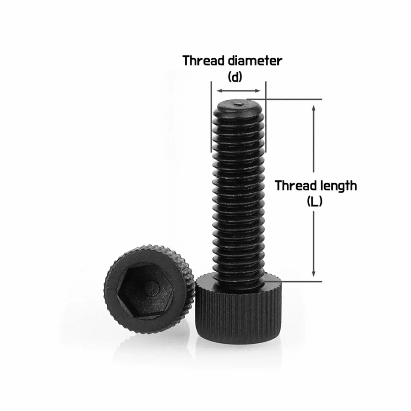 Vite a testa cilindrica esagonale incassata in nylon nero M3 M4 M5 M6 M8 M10 4~18 mm 50 pezzi
