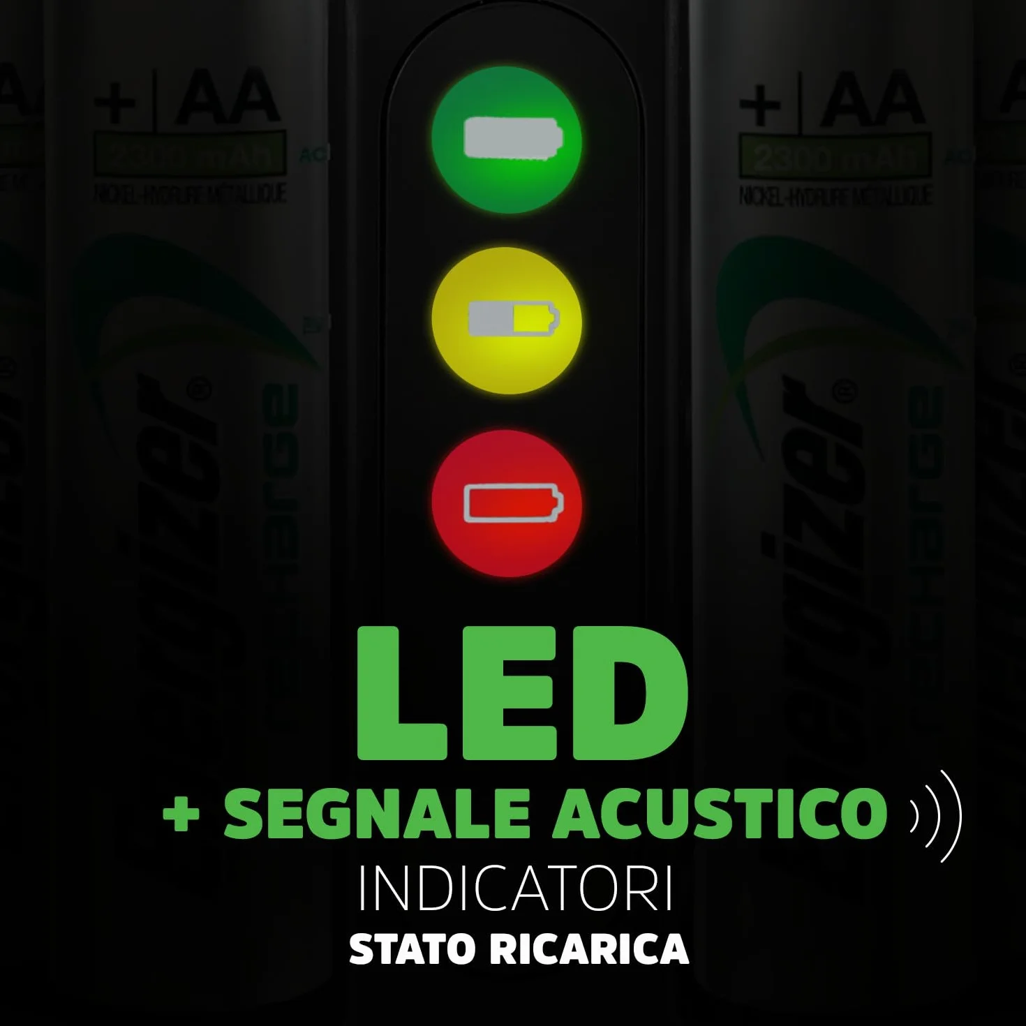 Energizer Pro - Carica Batterie Ricaricabili AA e AAA NiMH - Include 4 Pile AA 2000 mAh - la ricarica completa in 4 ore - funzioni di spegnimento di sicurezza automatico