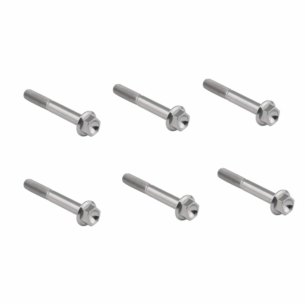Bullone in titanio DIN6921 M10 x 30-100 mm, vite a testa esagonale passo 1,25 mm, confezione da 6