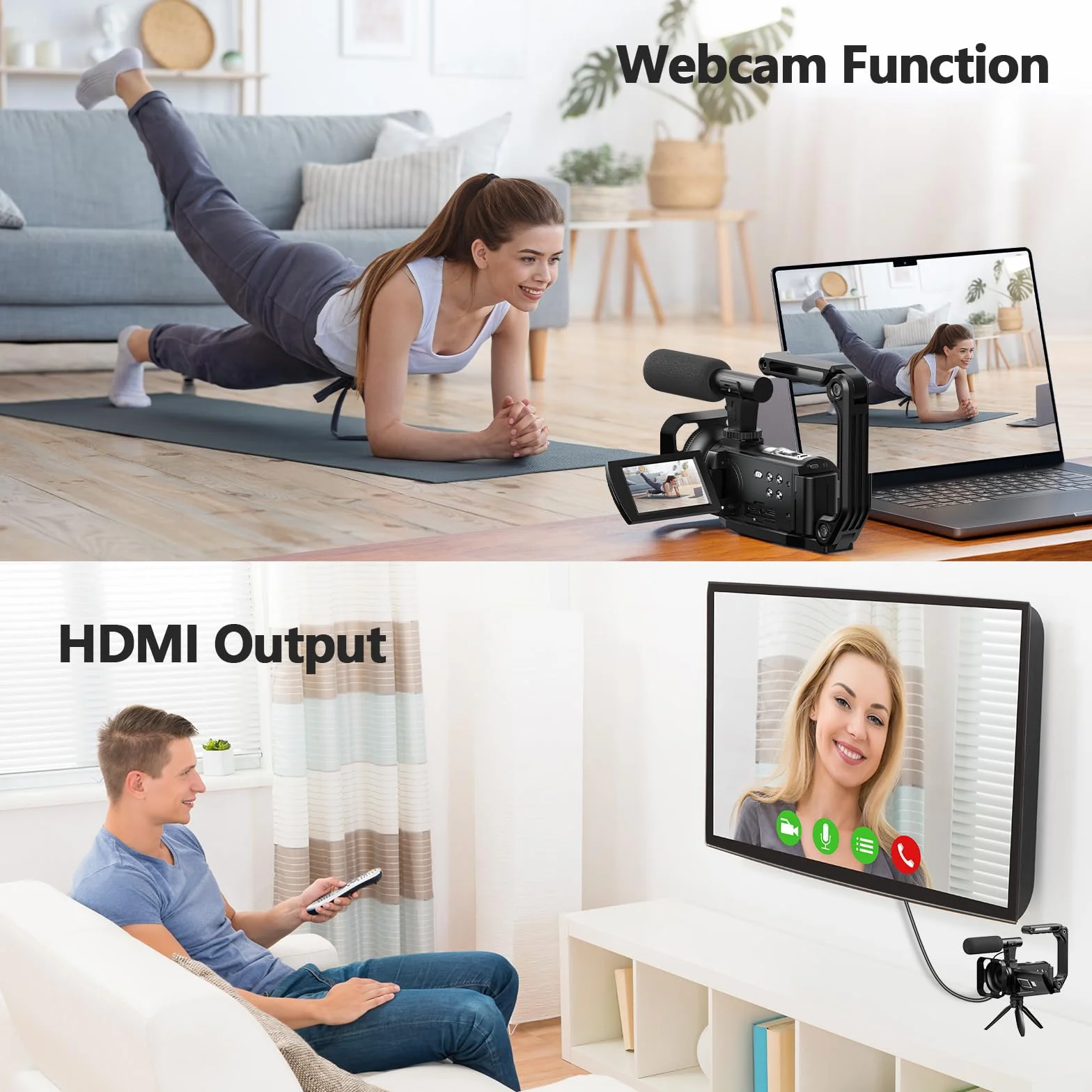 Videocamera 5K 56MP WiFi 16X Zoom Digitale con IR Visione Notturna Vlogging Camera, 3.0" IPS Schermo Video Camera per Youtube con Stabilizzatore, Scheda SD da 64 GB, Telecomando, Microfono, batterie