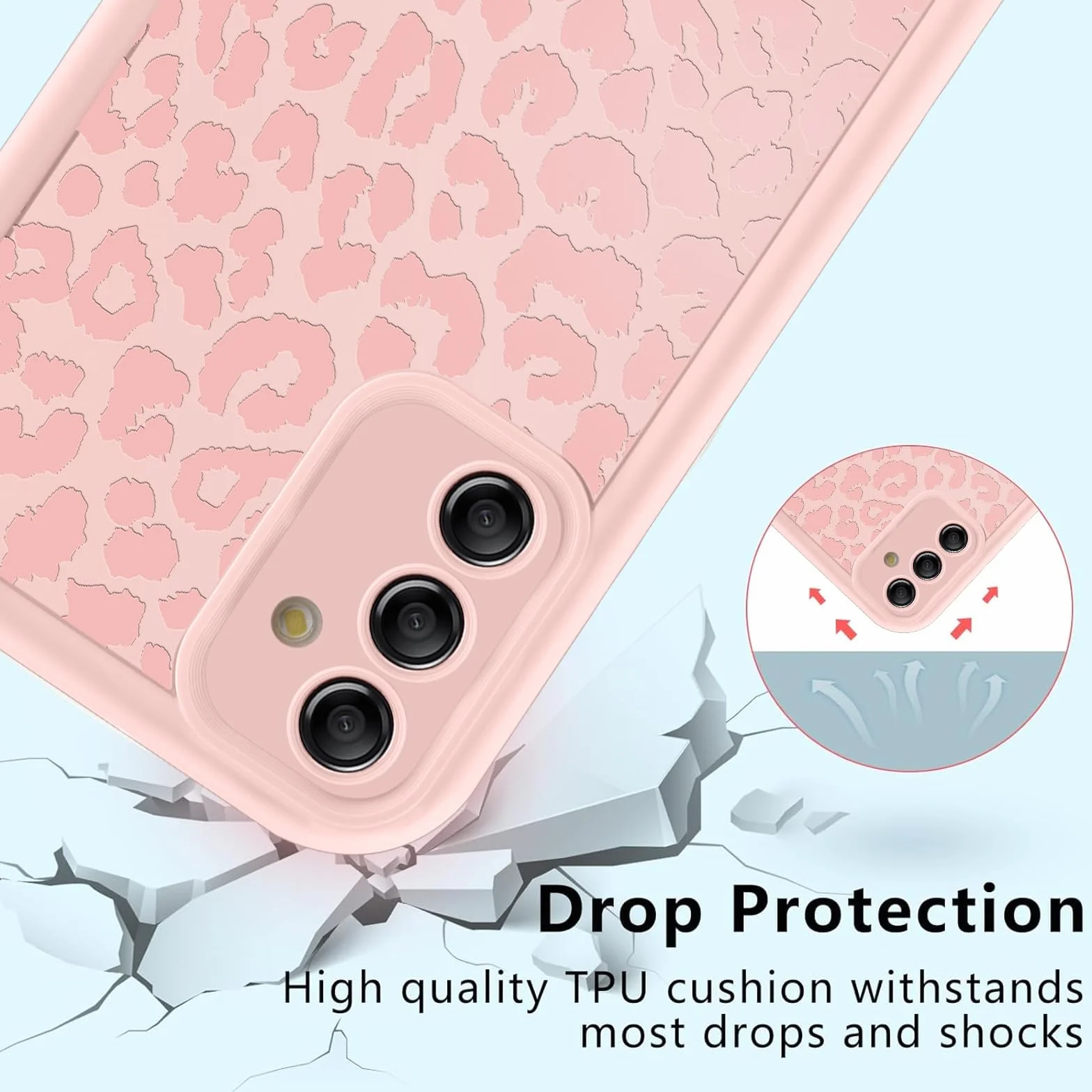ZhuoFan Cover per Samsung Galaxy A26 5G 6,64”, Aesthetic Leopardata Motivo Custodia Rosa Opaca Ultra Morbida Sottile Leggera Silicone Antiurto AntiGraffio TPU Bumper Protettiva Case, 03