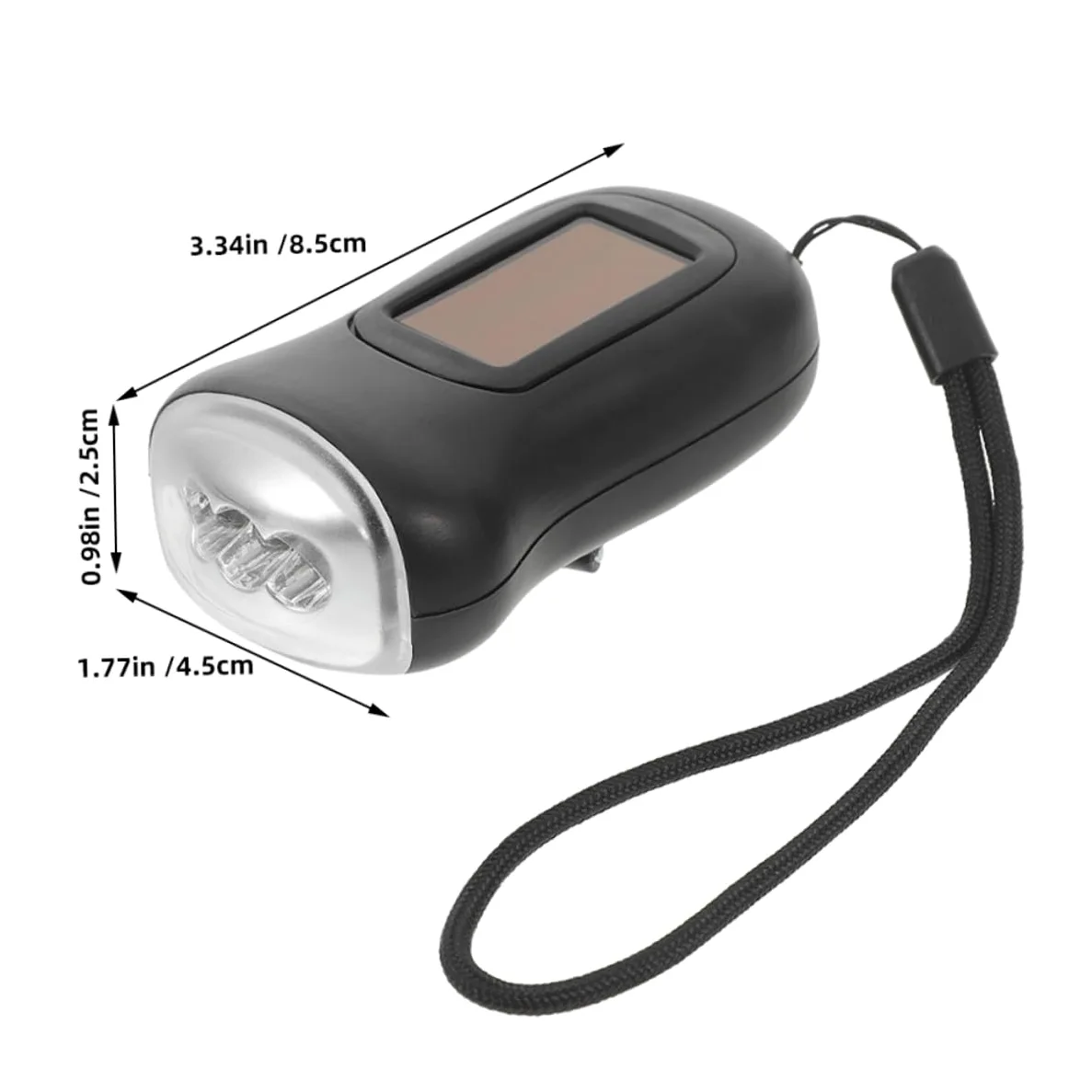 Angoily 2pezzi Torcia Elettrica Portatile Ricarica Solare e Manovella Luce Led Per Campeggio Escursionismo Ed Emergenze All Aperto