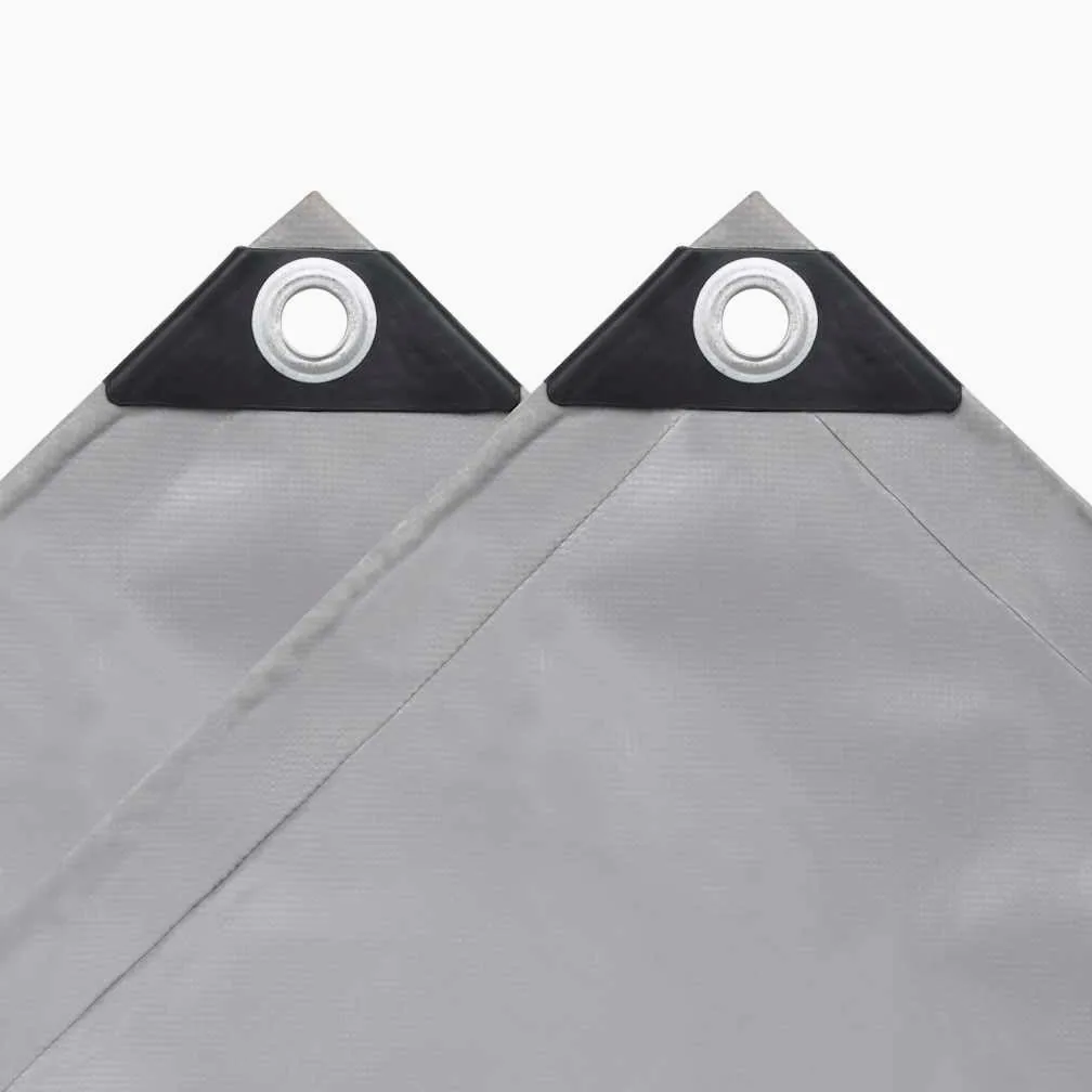 Telone di copertura, 650 g/m², 1,5 x 20 m, grigio, in tela con rivestimento in PVC, resistente alle intemperie, con occhielli in metallo, per mobili da giardino, piscina, auto, bicicletta