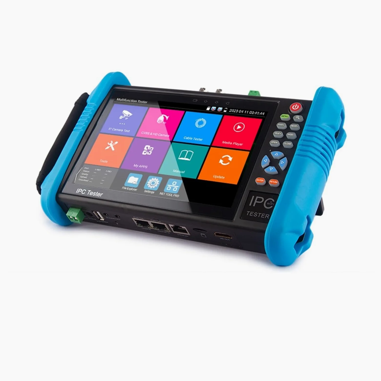 Tester Portatile per Fotocamere, Tester CCTV da 7 Pollici Tester IPC da 8 MP TVI AHD CVI Tester for Telecamere di Sicurezza con Tester Poe in Uscita Test di Videosorveglianza