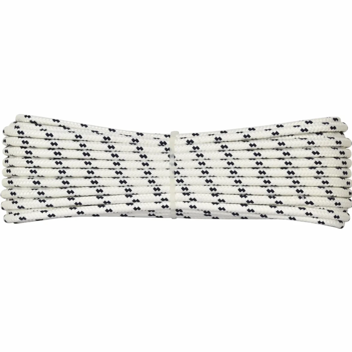 Corderie Italiane 006000419 Treccia mare multiuso giardino e fai da te, stabilizzato ai raggi U.V. resistente a intemperie e agenti atmosferici, 4 mm, 20 mt, colore bianco con spia blu