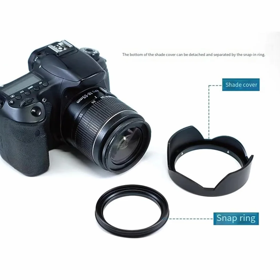 Paraluce per 24-70 mm f/2.8 DN Art & EX HSM, reversibile 82 mm fiore parasole compatibile con filtri da 82 mm, scudo luminoso ABS per fotografia