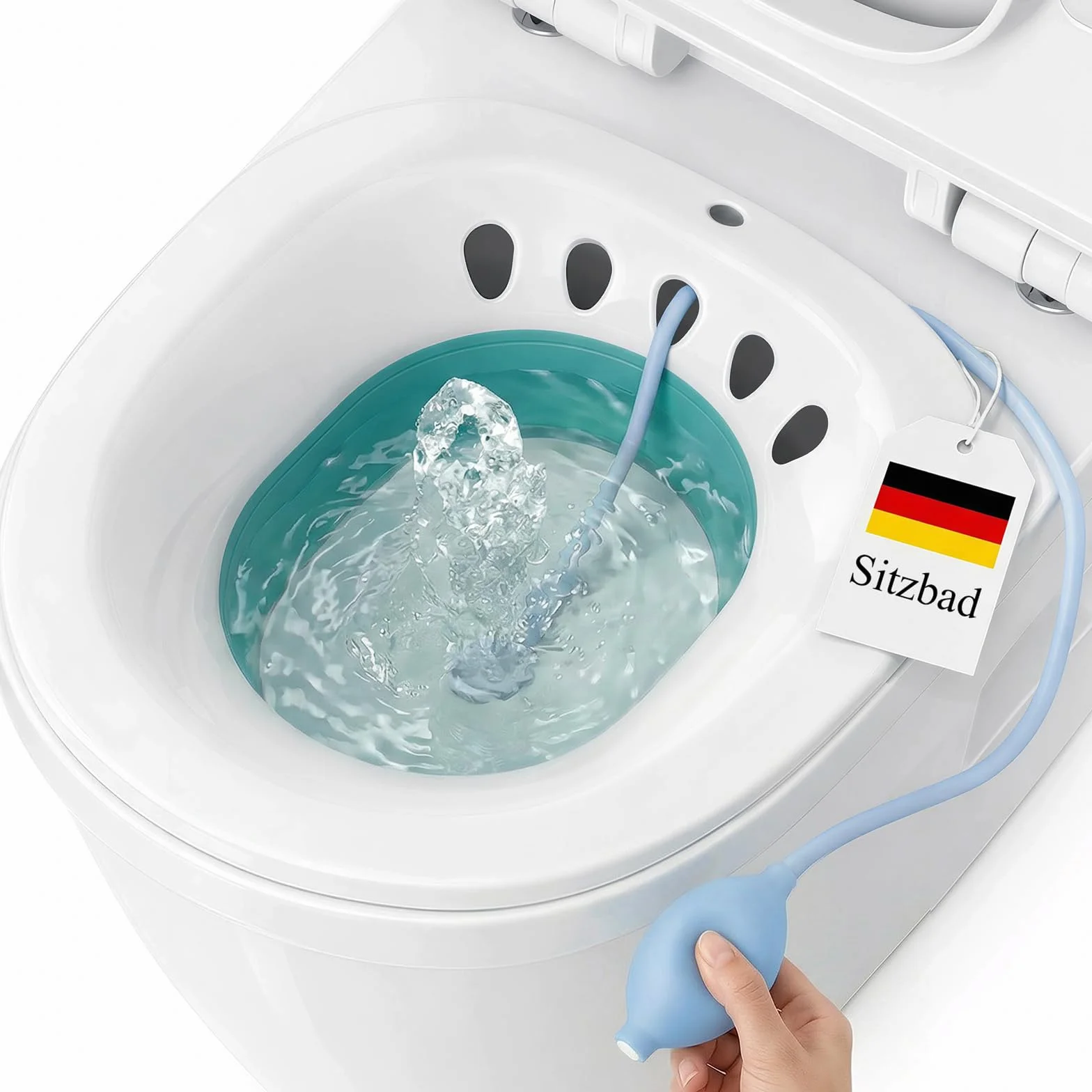 Bidet Portatile per WC per Emorroidi Vasca da Bagno Pieghevole Sedile Donne Incinte Anziani Verde