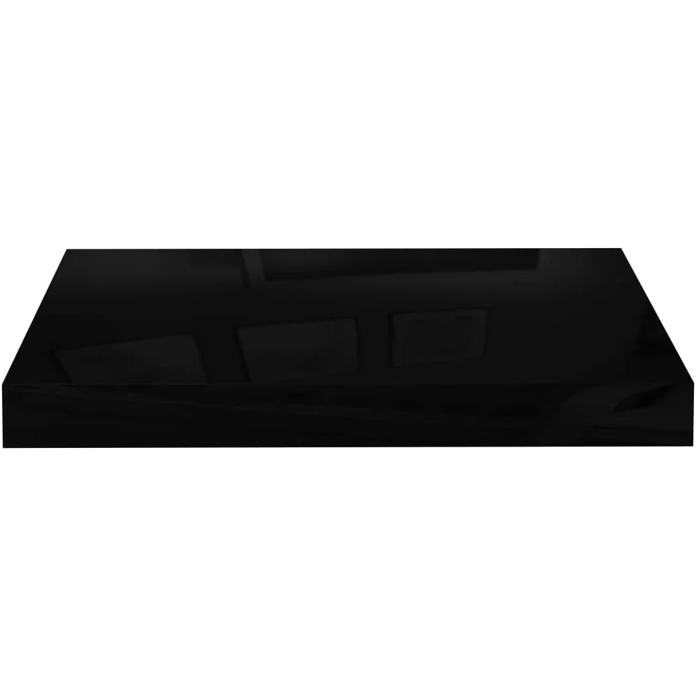 Scaffalature, mensole da parete e sporgenze, 4 pezzi, nero lucido, 40 x 23 x 3,8 cm MDF