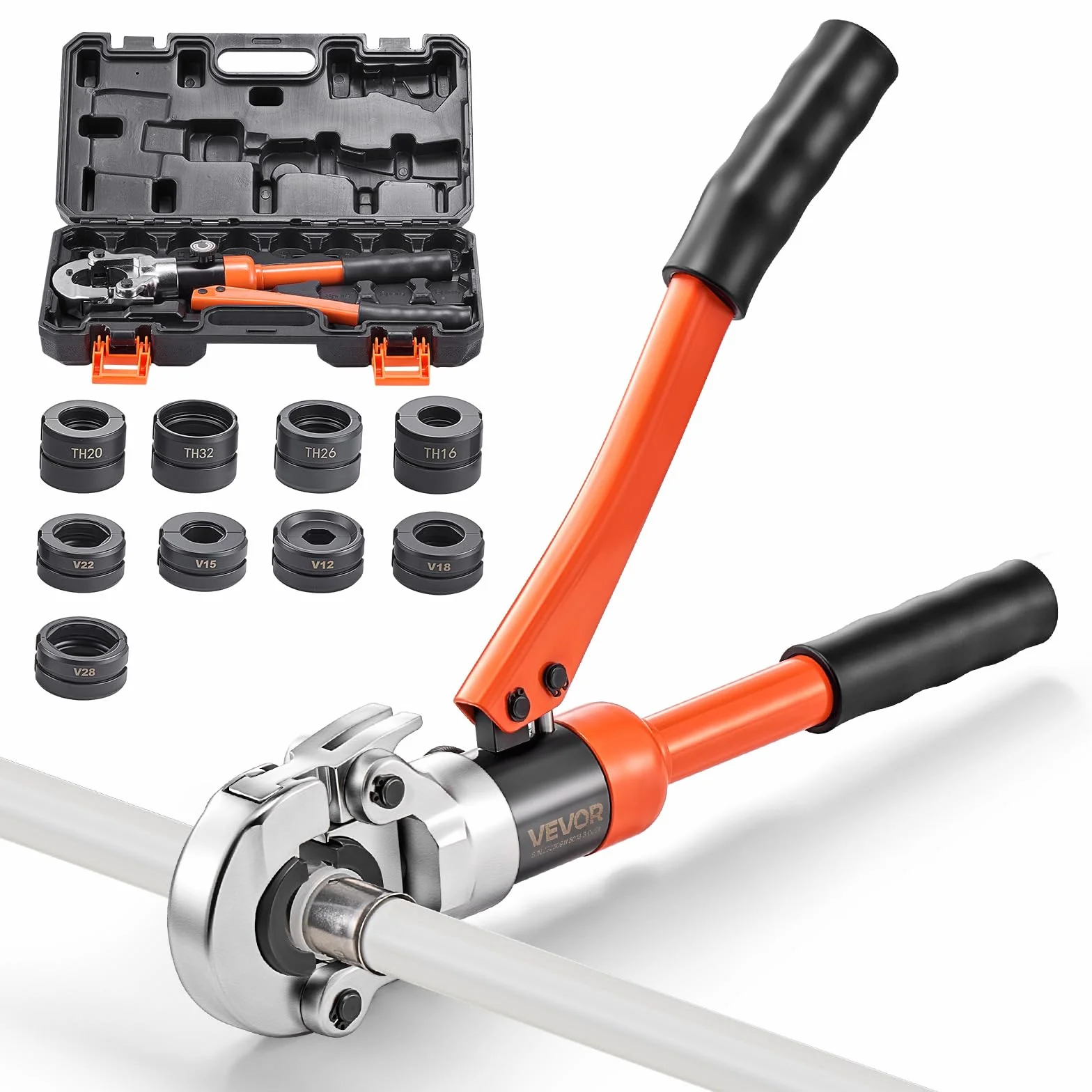 VEVOR Pinza Crimpatura Idraulico Ganasce TH16 TH20 TH26 TH32 V12 V15 V18 V22 per Tubi PEX Alluminio-Plastica