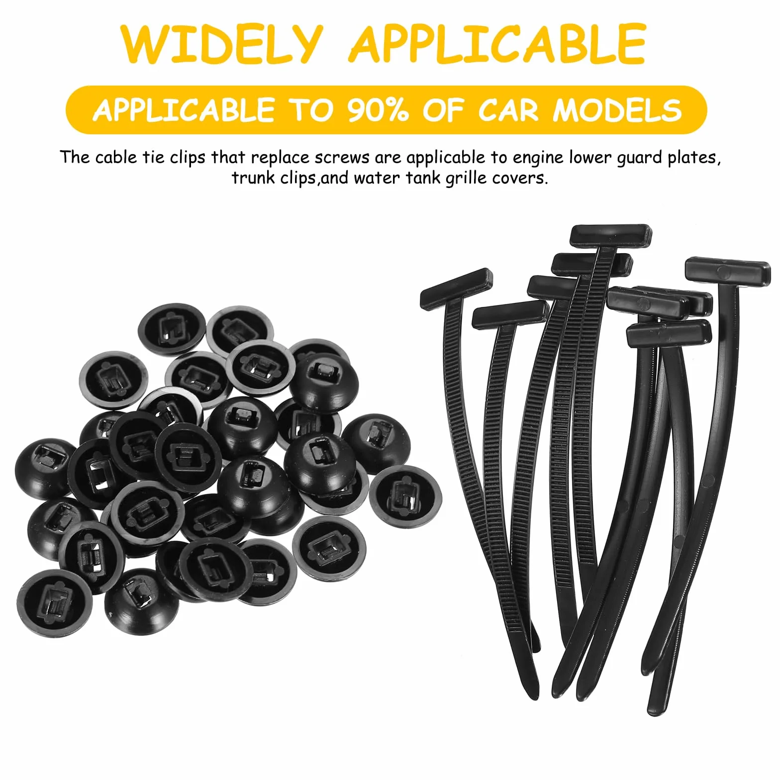 100 Pezzi Fascette Riusabili Universali in Nylon Resistente ai Raggi UV per Cavi - Nero