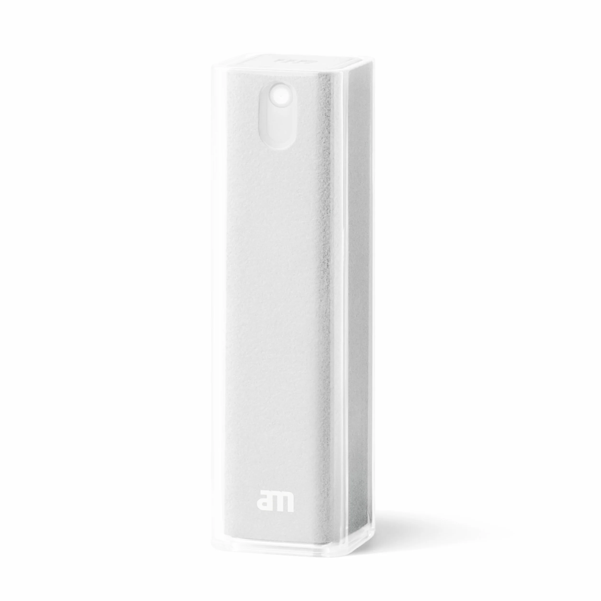 am Spray Pulizia Schermo 2 in 1 con Panno in Microfibra Integrato per Smartphone, Tablet, Laptop, Monitor PC, Smart TV e Display Auto, Ricaricabile (Grigio Chiaro, 1 Pack)