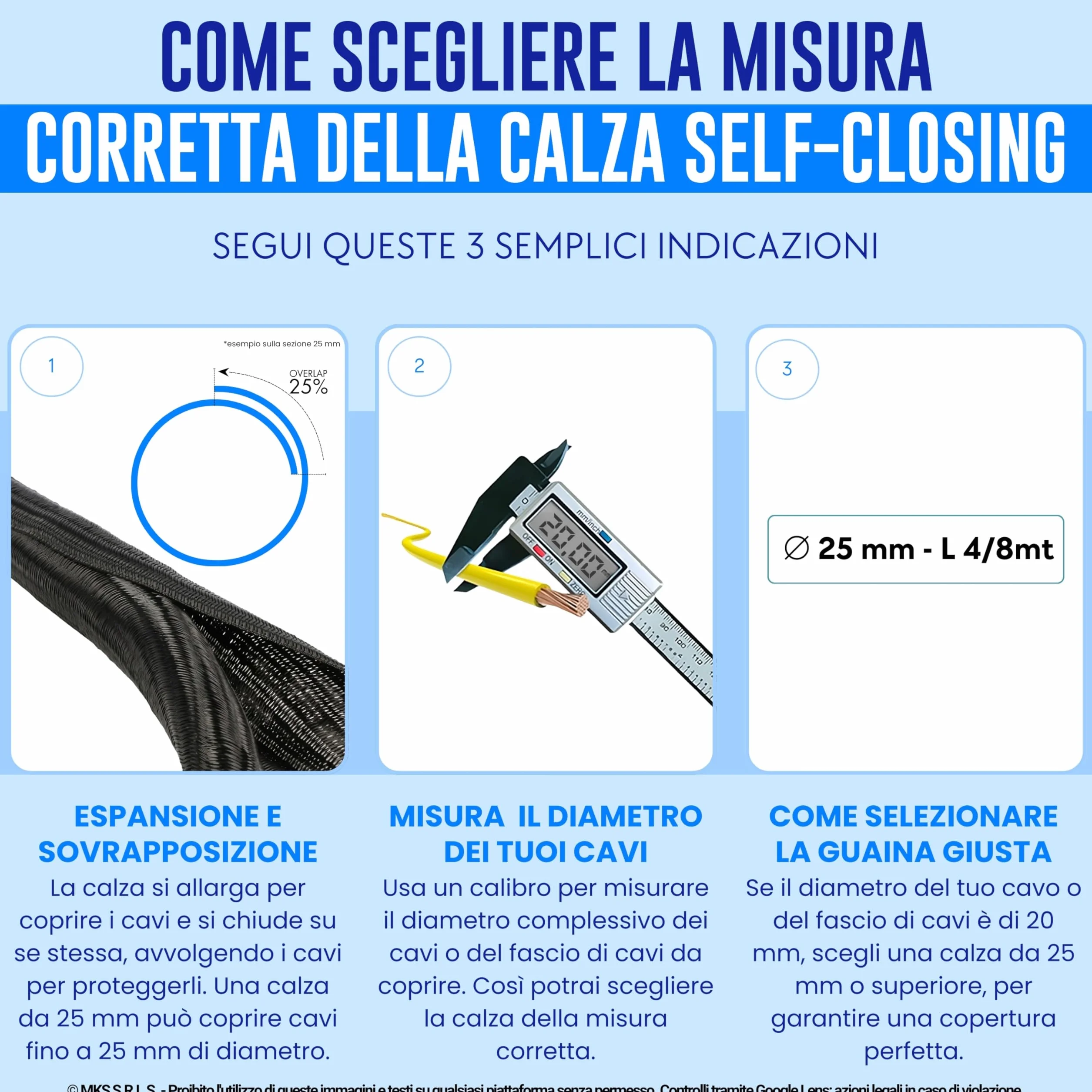 Guaina Cavi SELF-CLOSING Ø 6mm L 8mt BIANCO
