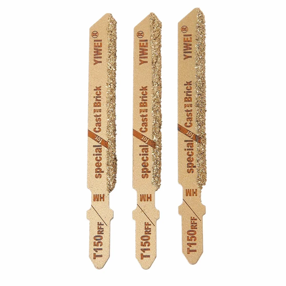 3 Pezzi 3" T150 Carbide Grain 50 Grit T-Shank Lame per seghetto Alternativo Utensile da Taglio per Piastrelle in Ceramica