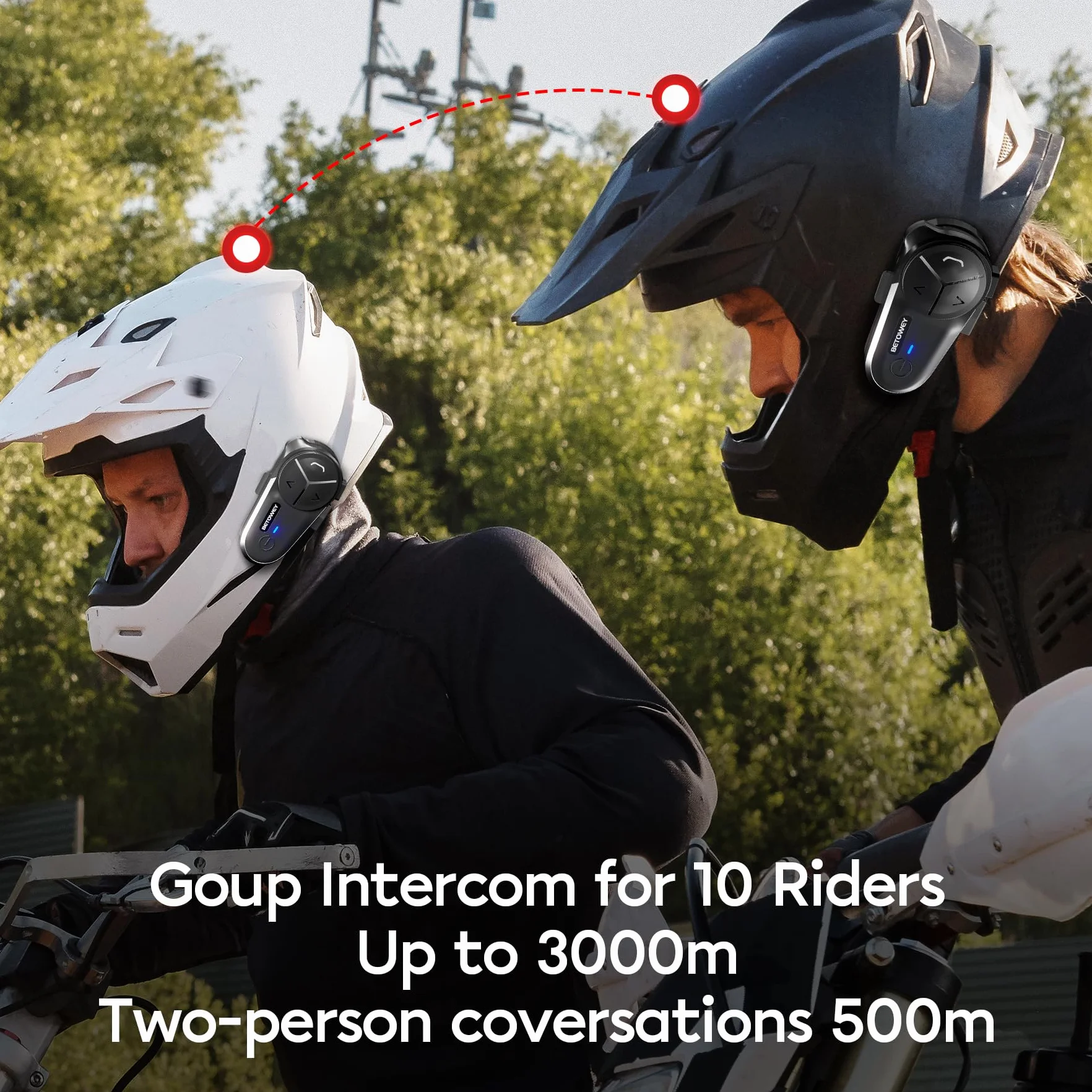 Interfono Moto Bluetooth Coppia BT-S5, Dotato Di Bluetooth V5.3, Audio Multitasking, Due Tipi Di Microfoni, Adatto A 10 Piloti, Confezione Doppia