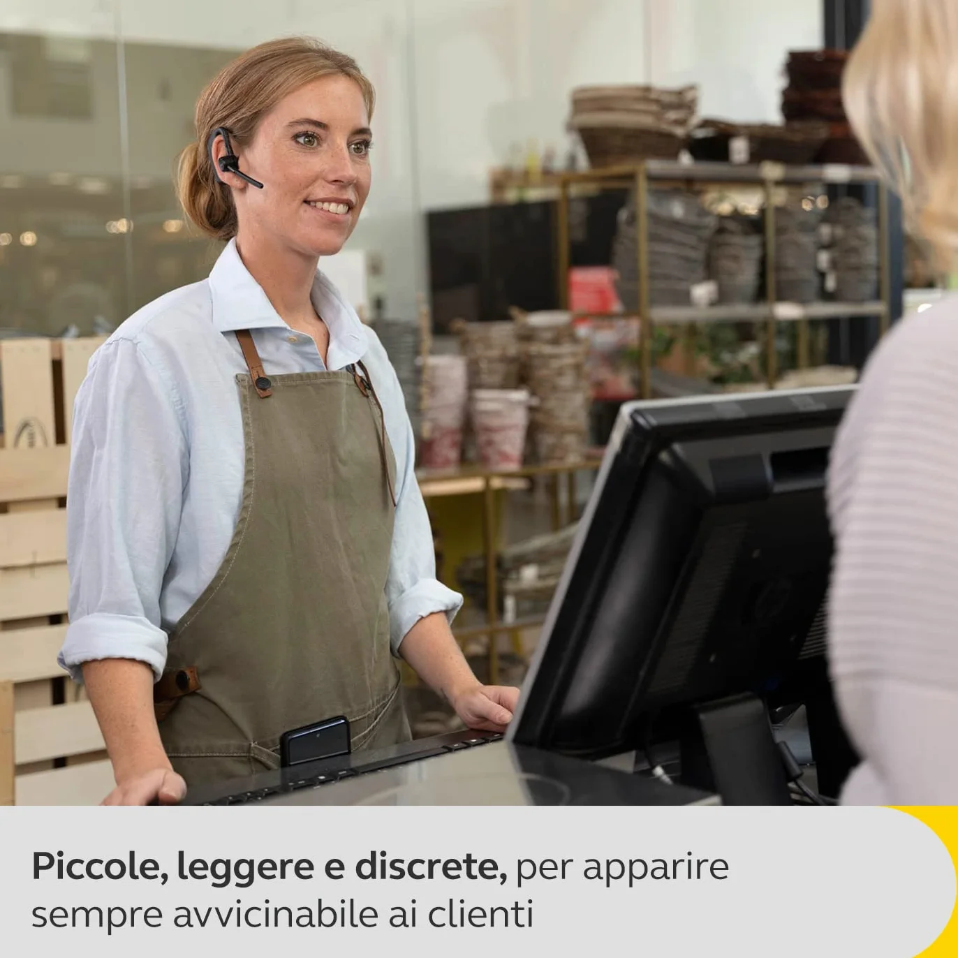 Jabra Perform 45 Mono Auricolare Bluetooth con gancio auricolare, microfono con cancellazione del rumore ultra avanzata, funzionalità Premi per parlare, modalità Face2Face e design sobrio Nero