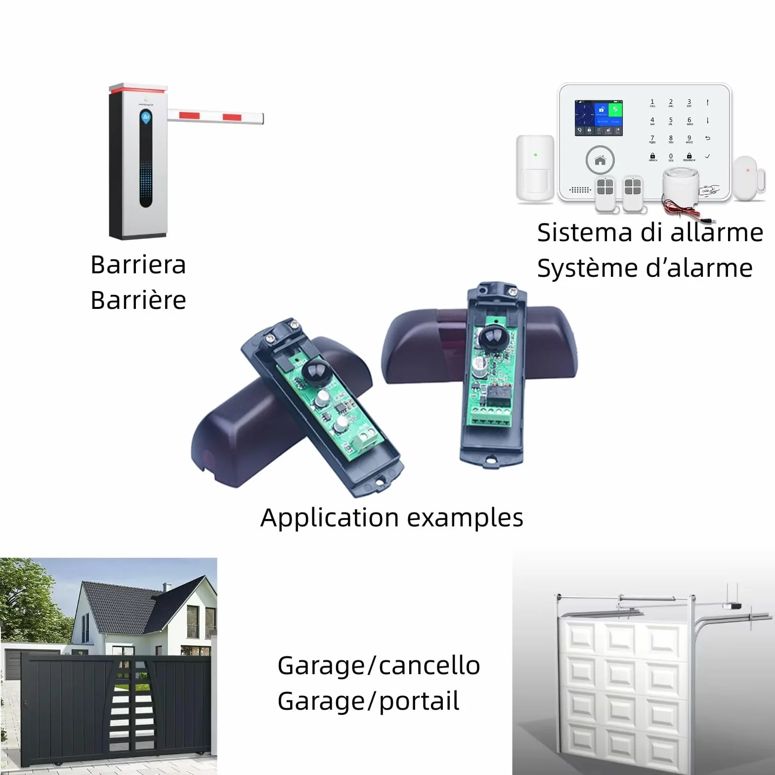 Coppia Di Fotocellule a Infrarossi Universali Per Cancello Garage 12V 24V AC DC