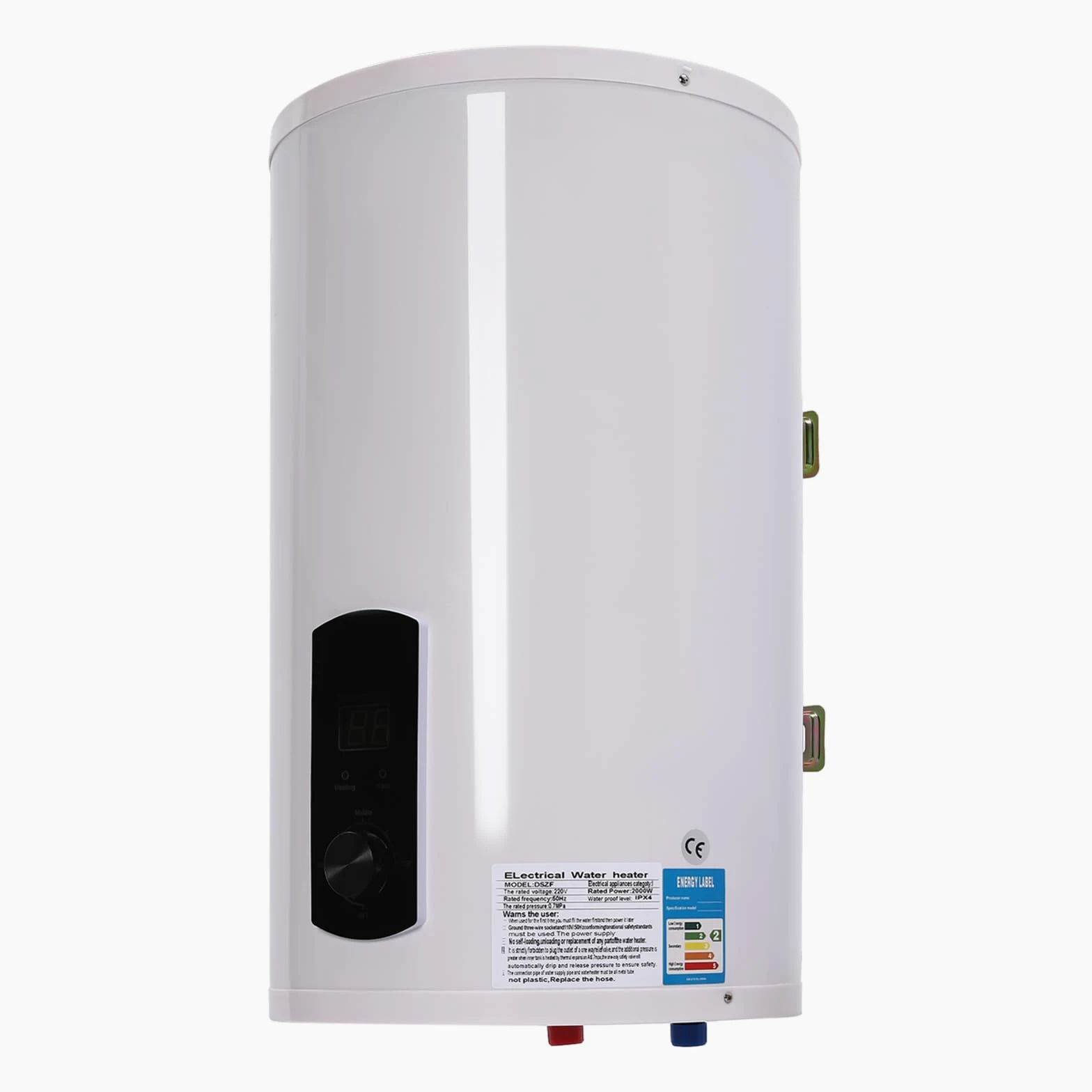 Serbatoio acqua calda elettrica 30 l, 220 V, 2000 W, 0,7 mpa, scaldabagno, temperatura regolabile 25 – 75 °C, display a LED, rubinetto e doccetta