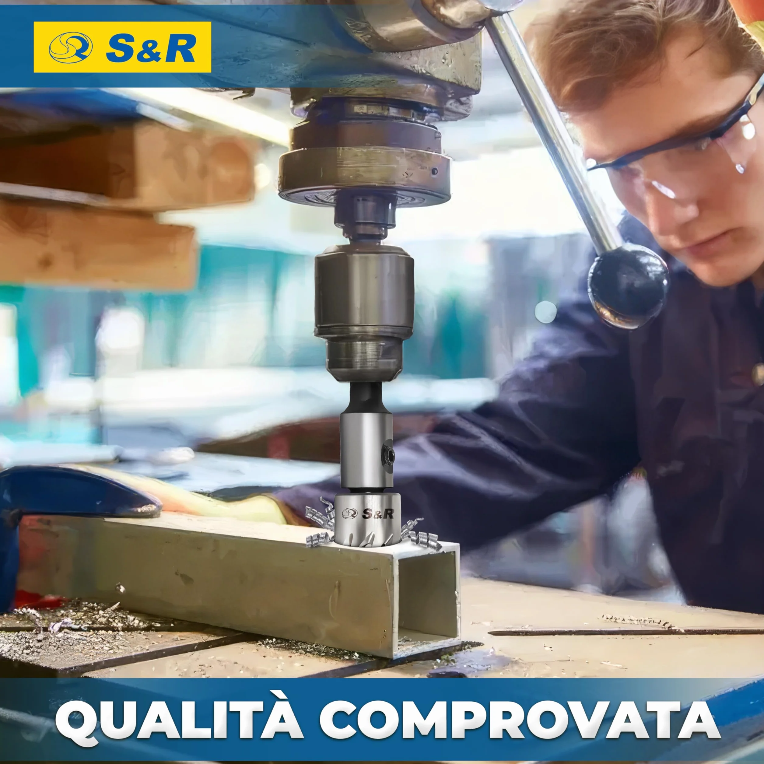 S&R Set 5 Seghe a Tazza Metallo HSS Cobalto 16-30mm Codolo Esagonale 9,5mm