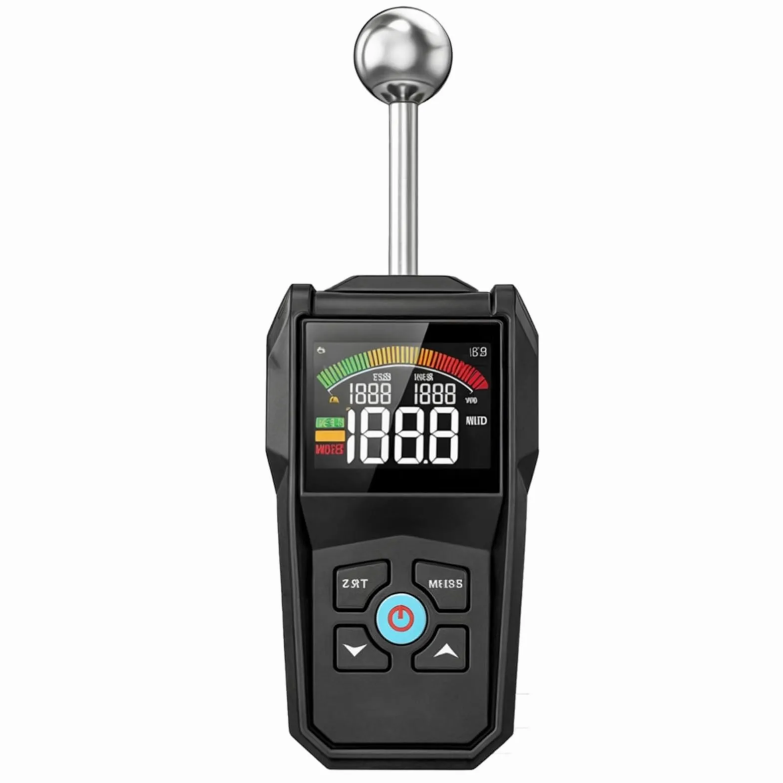 Misuratore di umidità senza pin per legno, tester digitale di umidità con display LCD e allarme, lettore di umidità non distruttivo per muratura in legno a secco, rileva da 0,8 a 5,1 cm