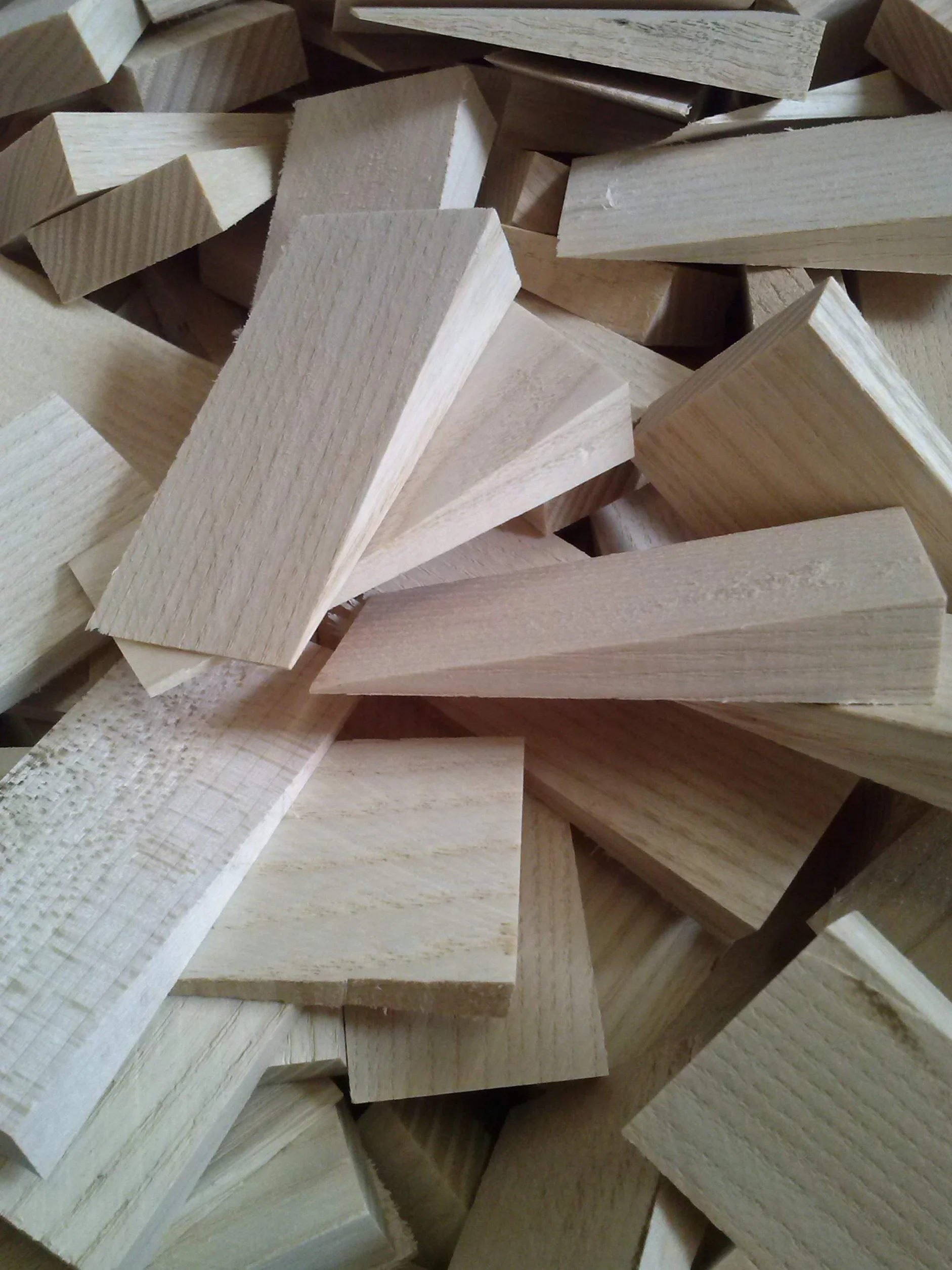 6 grandi cunei in legno 170 x 60 x 50 mm