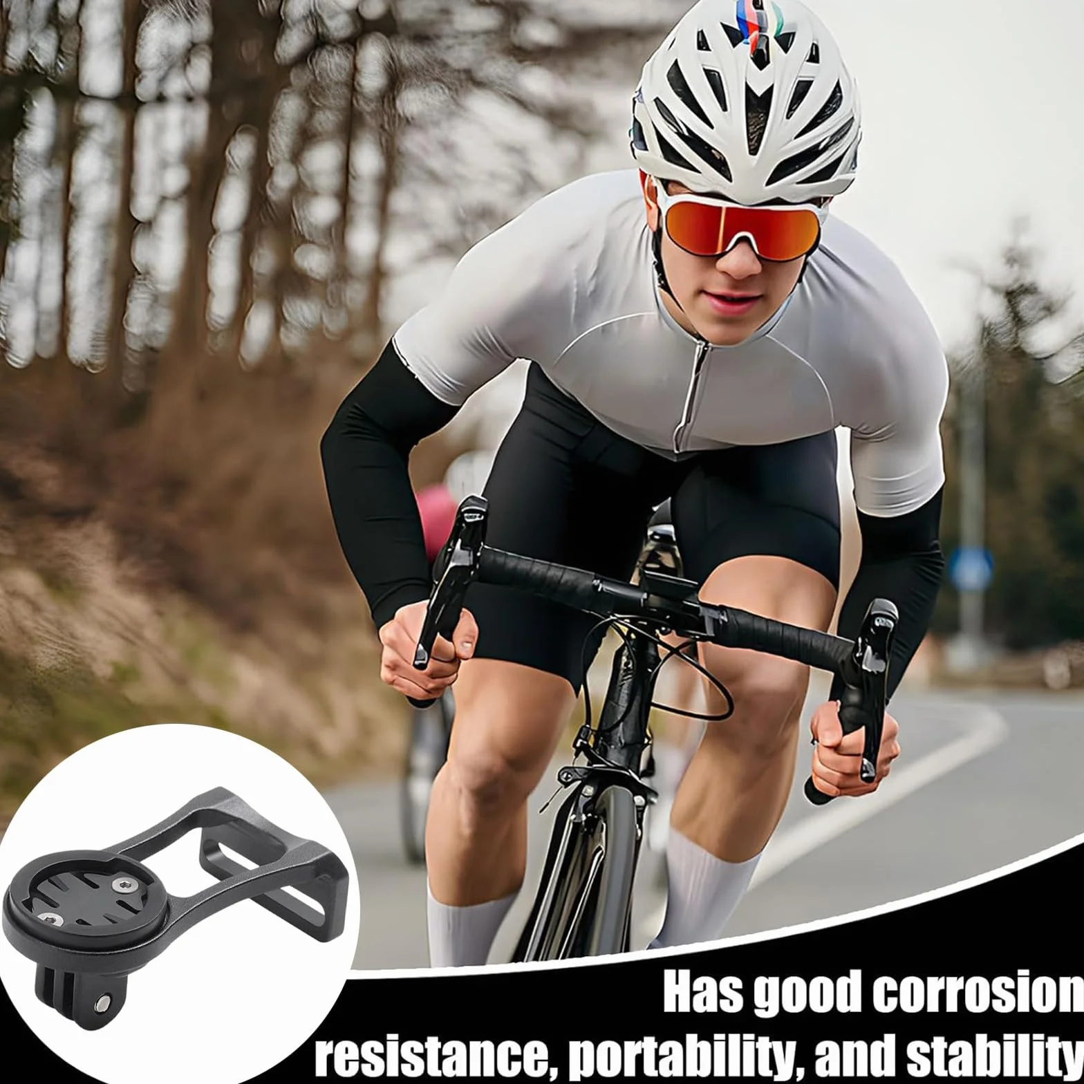 Contachilometri per Bici, Supporto Computer Bici, Lega di Alluminio Ciclismo Gomma a Pedale Supporto per Bici Regolabile Supporto per Bicicletta Regolabile per Garmin, IGPS