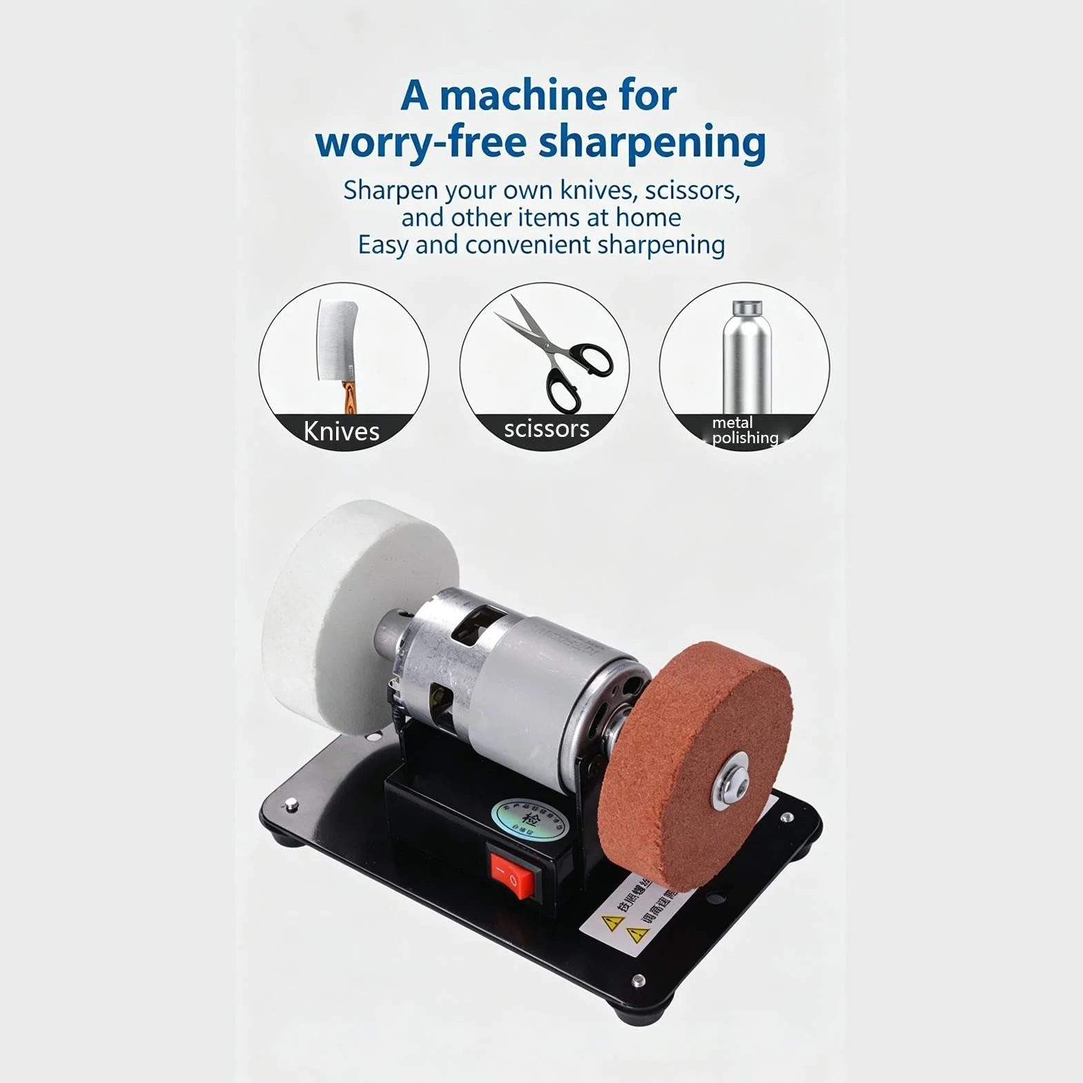 Piccola Smerigliatrice da Banco | Silenziosa Mini 6000 Giri/Min Velocità Massima 100W,Levigatrice Lucidatrice Da Tavolo - Per Metallo, Fai Da Te, Lucidatura Gioielli, Levigatura, Modellismo, Incisione