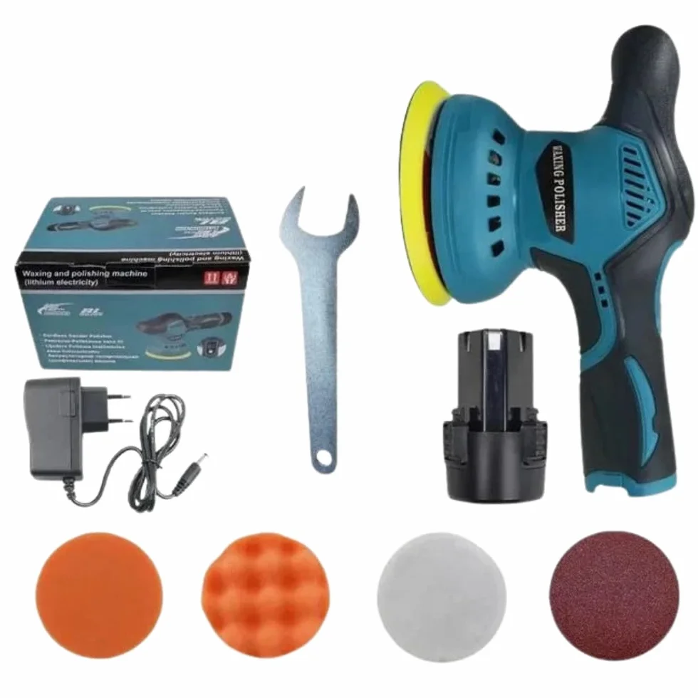 Lucidatrice per Auto a Batteria 24V 380W Professionale Rotorbitale con 2 Batterie 8 Velocità Kit Completo