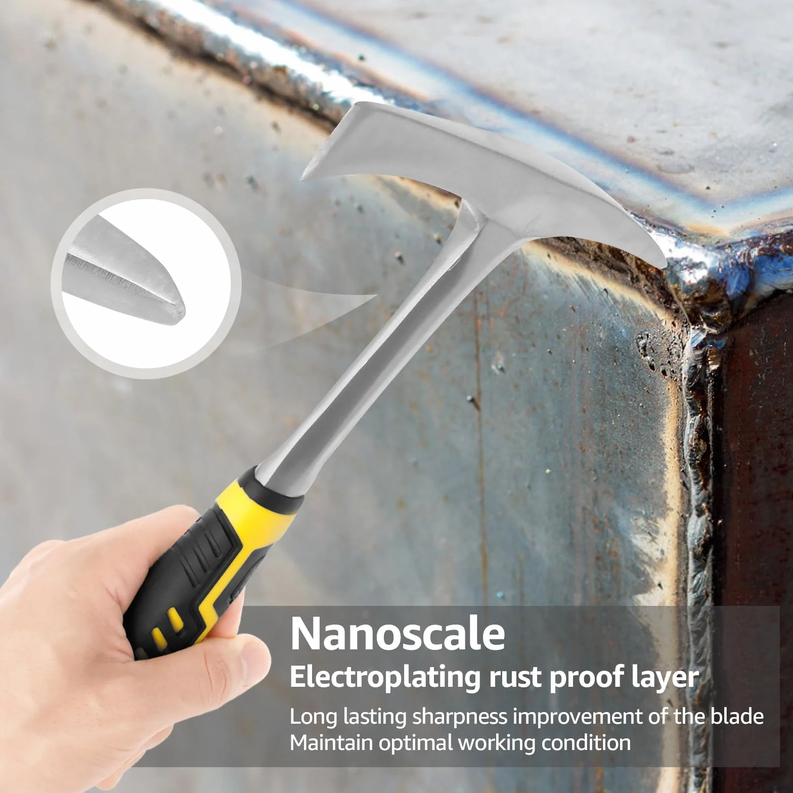 Martello per scalpello 31 cm ultra affilato per saldatura scorie manico ergonomico