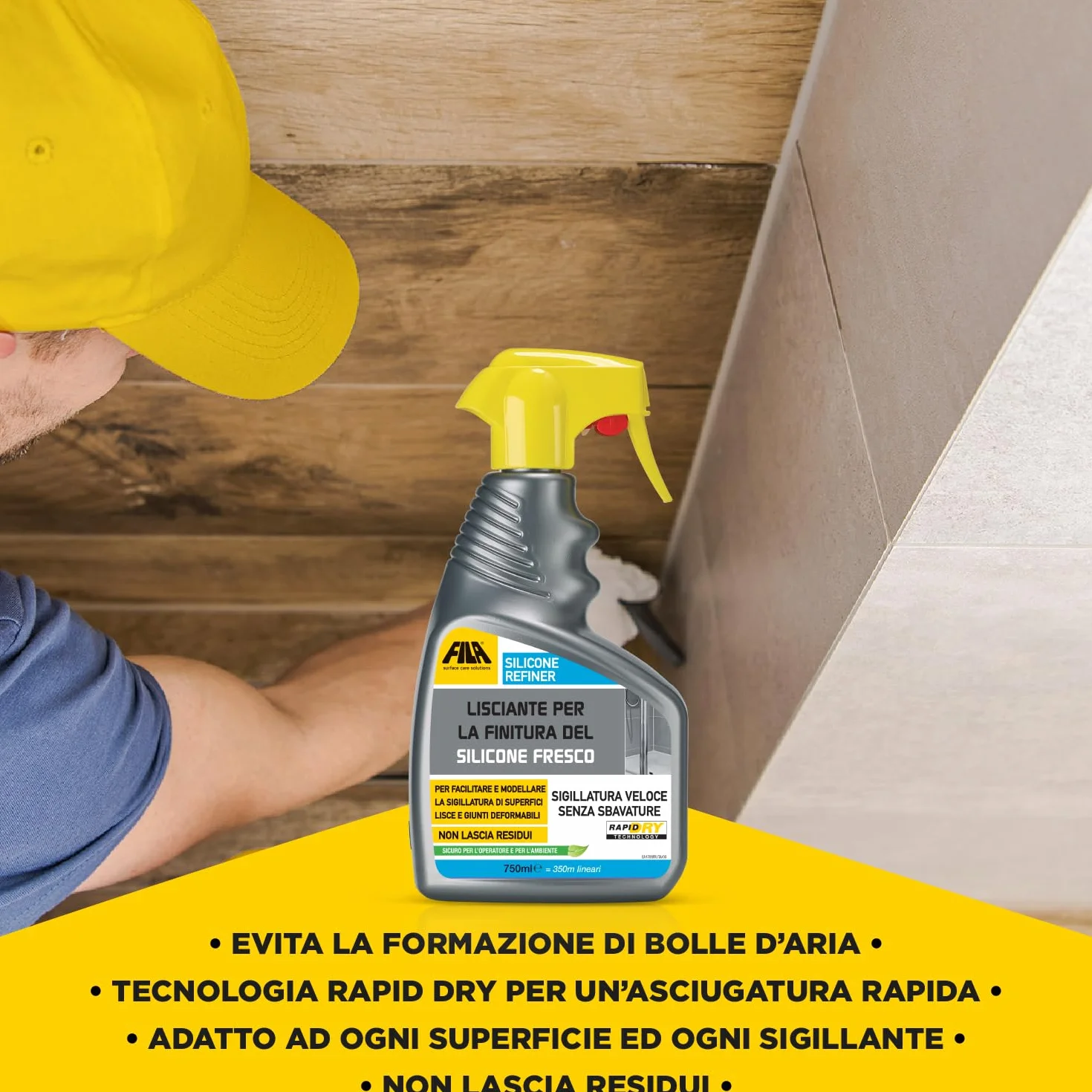 SILICONE REFINER Spray Lisciante 750ml per Finitura Silicone Trasparente e Sigillante