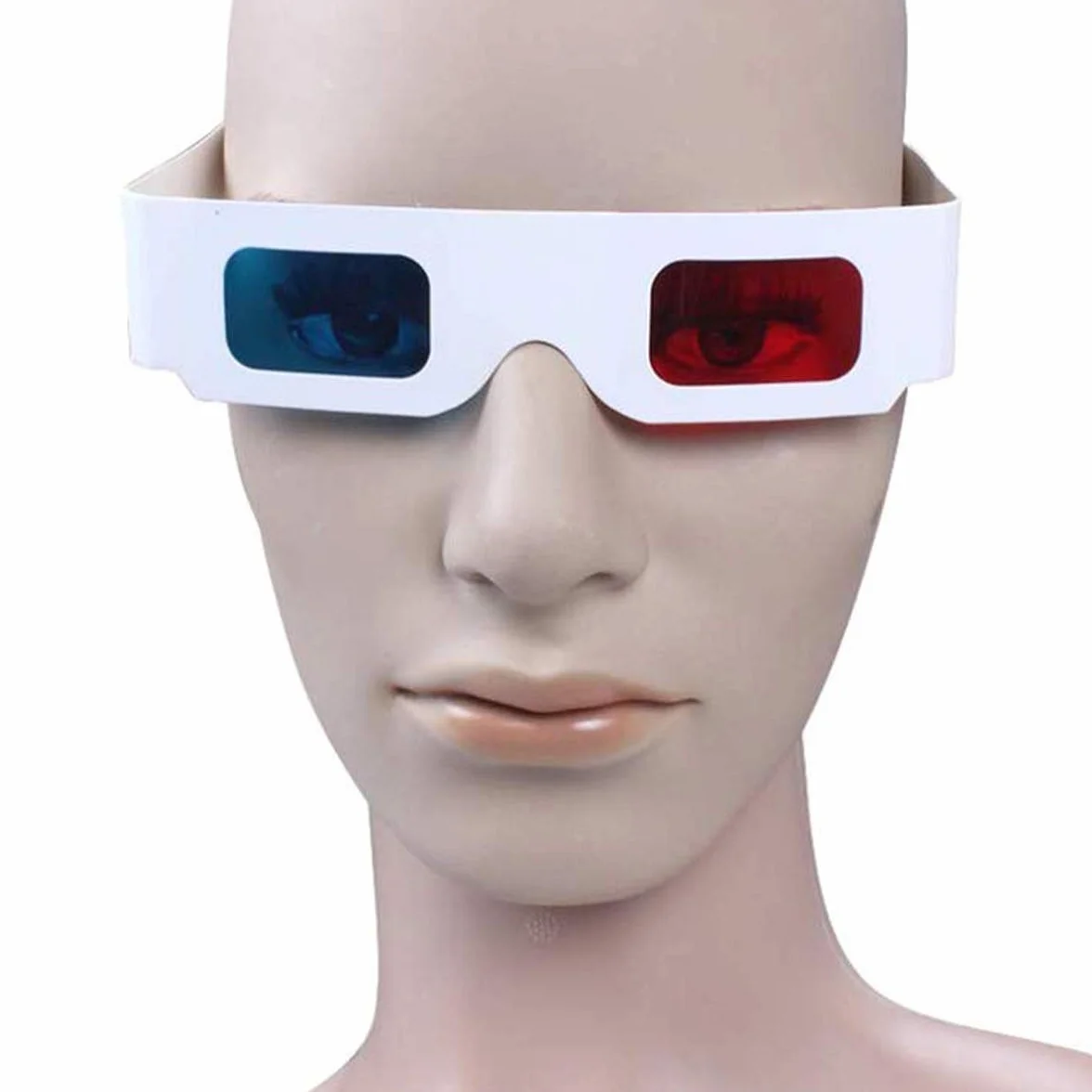 Occhiali 3D 10 paia di occhiali stereo di carta rosso e blu per viaggi e film decorazione
