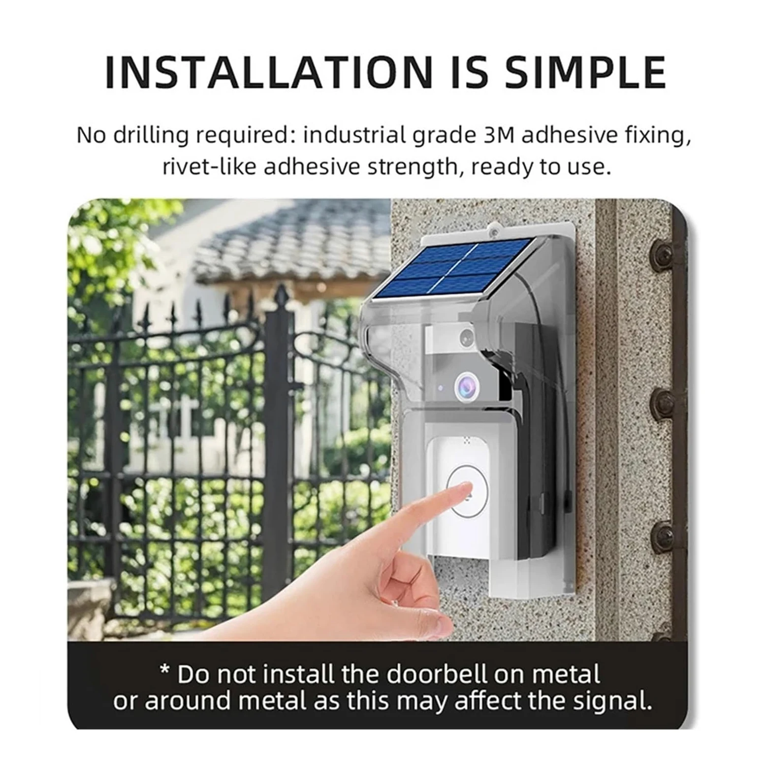 Campanello Senza Fili Esterno Impermeabile con Telecamera di Copertura(Doorbell with Cover)