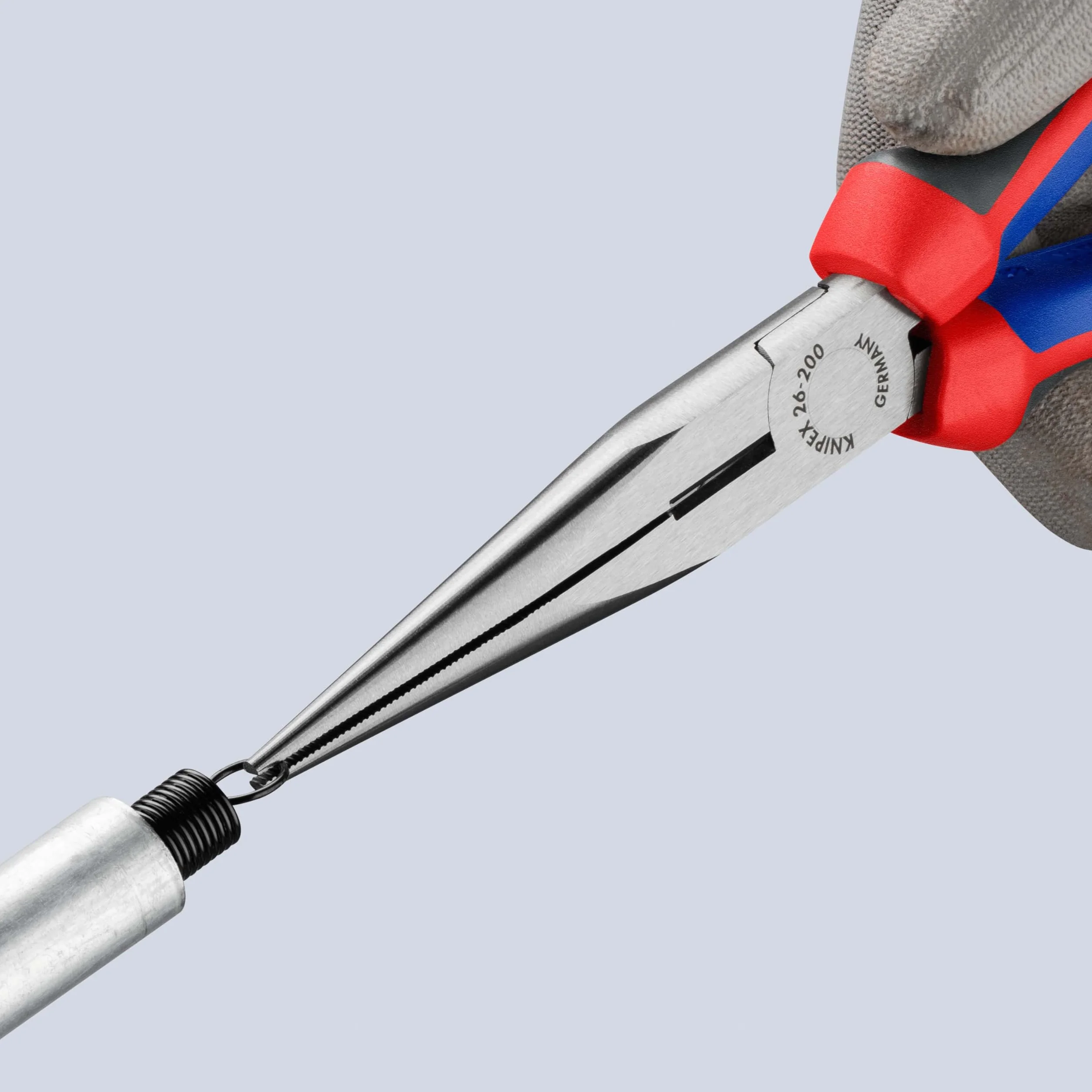 KNIPEX Pinza per meccanica becchi mezzotondi con tronchese 200 mm 26 12 200