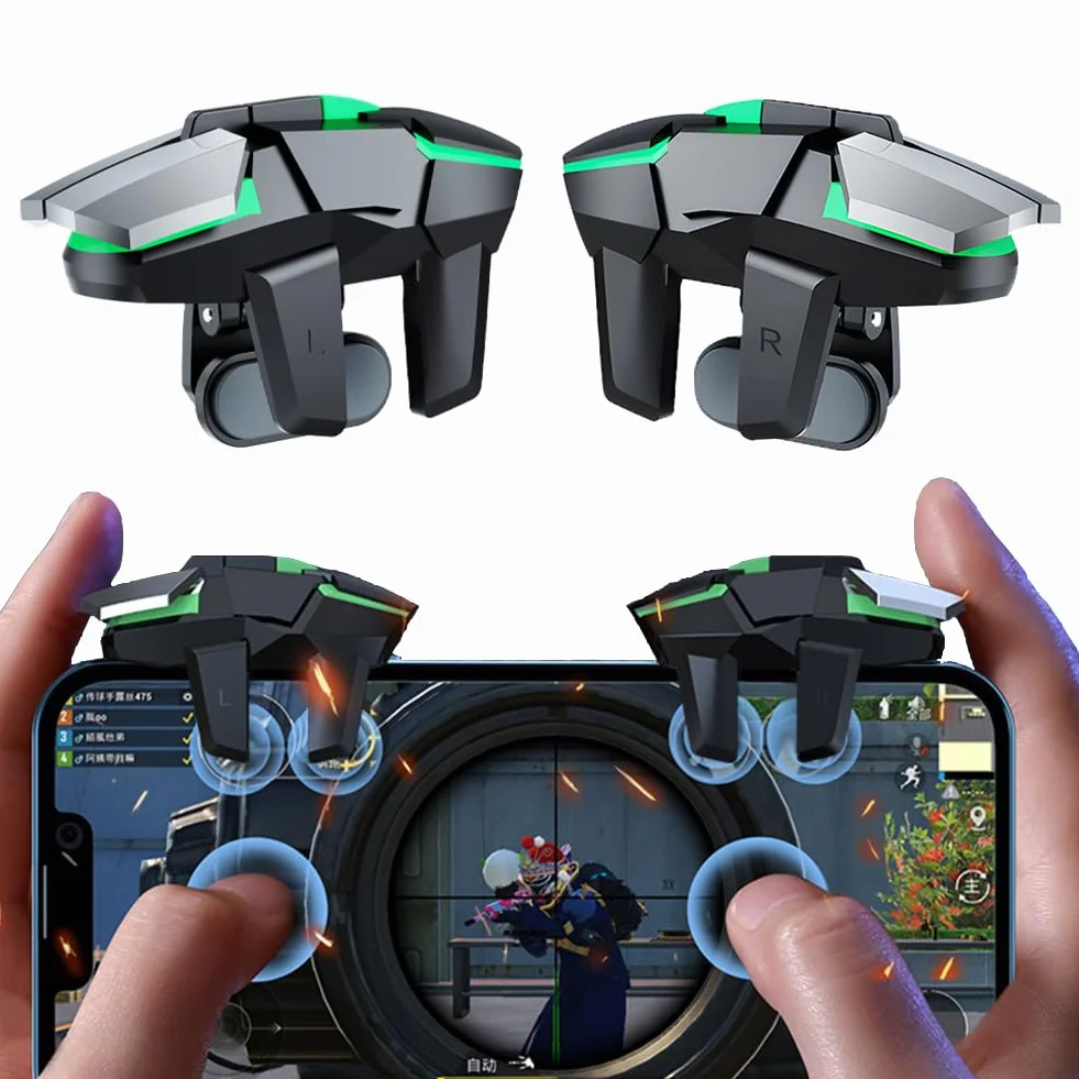Trigger Controller Joystick Accessori Grilletti 4 Triggers L1R1 L2R2, per COD mobile PUBG Compatibile con Telefono Smartphone iPhone Android Cellulare