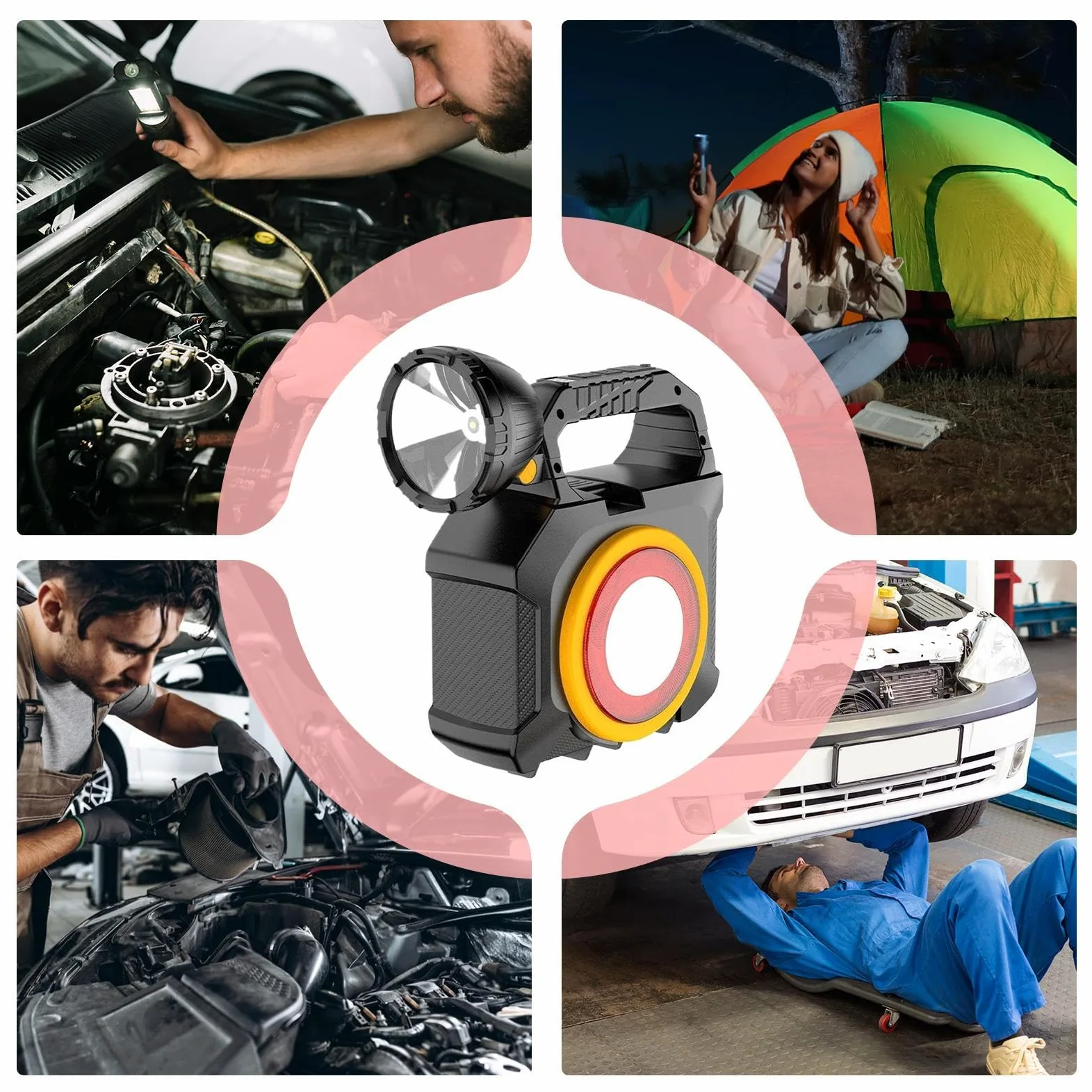 Generico Da Campeggio Ricaricabili Luminose Alta Lunga Durata Multiuso | Lanterna Da Campeggio Ricaricabile Solare Per Casa, Pesca, Outdoor, Passeggiate Notturne, Blackout, Riparazioni Auto,