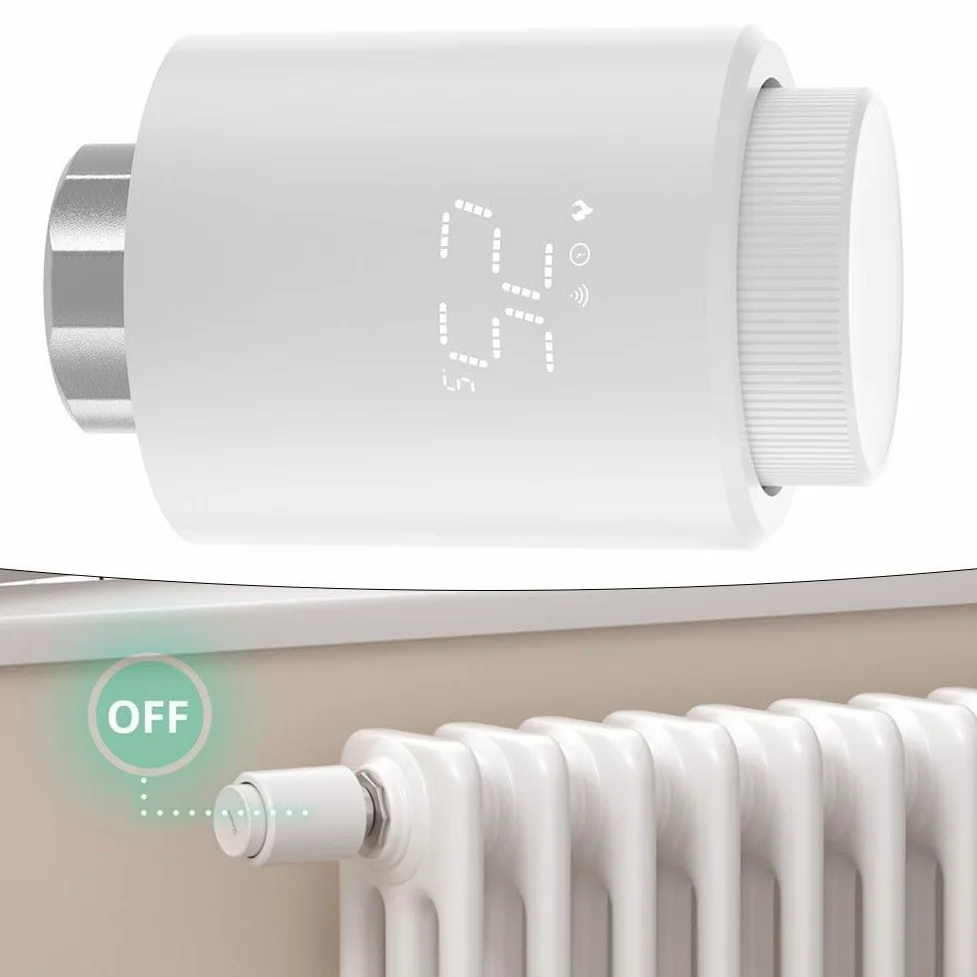 Valvola termostatica per termosifone, confezione TRV con app di controllo vocale, rilevamento aperto, protezione antigelo per sistema di riscaldamento domestico