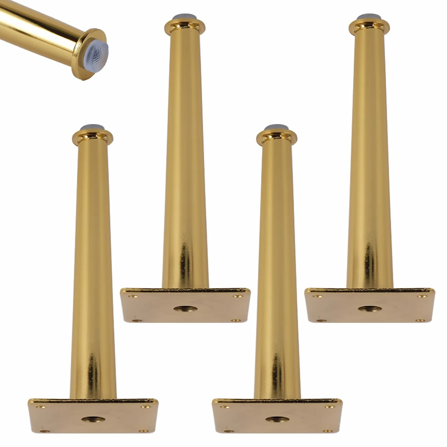 Generico Piedini per Divano in Metallo da 30 cm 4 Pezzi Supporto per Gambe per Divano Superficie Galvanizzata in Ferro Dorato Altezza Piedini per Tavolo: 10-30 cm Piedini per Mobile da 30 cm/11,8"