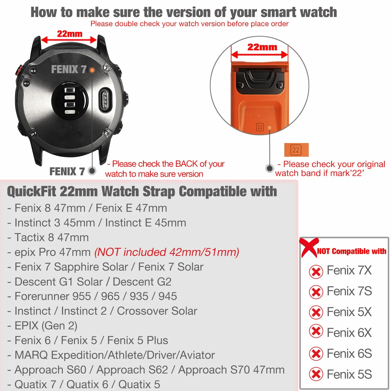 YOOSIDE Cinturino orologio in nylon con gancio e anello per Fenix 6 / Fenix 5, 22mm Polsino sportivo ultraleggero ad asciugatura rapida per Garmin Fenix 6 Pro/Sapphire,Instinct,Fenix 5 Plus