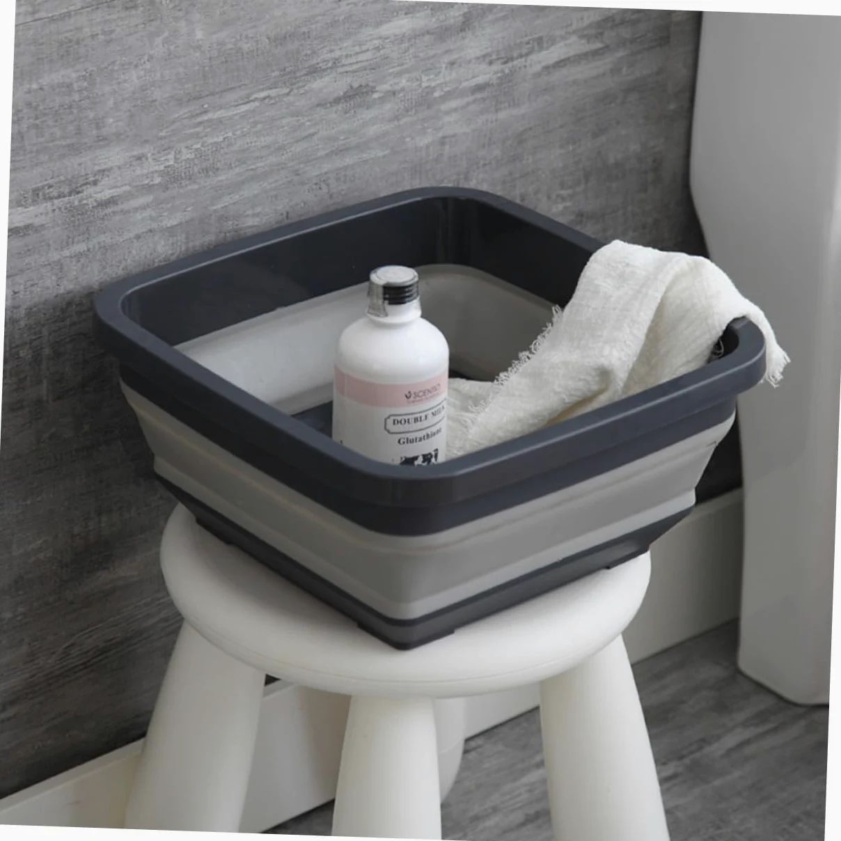 Homoyoyo Lavabo Pieghevole Bacinella in Plastica Design Antiscivolo e Stabili, per Uso Domestico e Viaggi, Salvaspazio e Portatile, Adatto a Lavare Mani, Frutta e Piatti