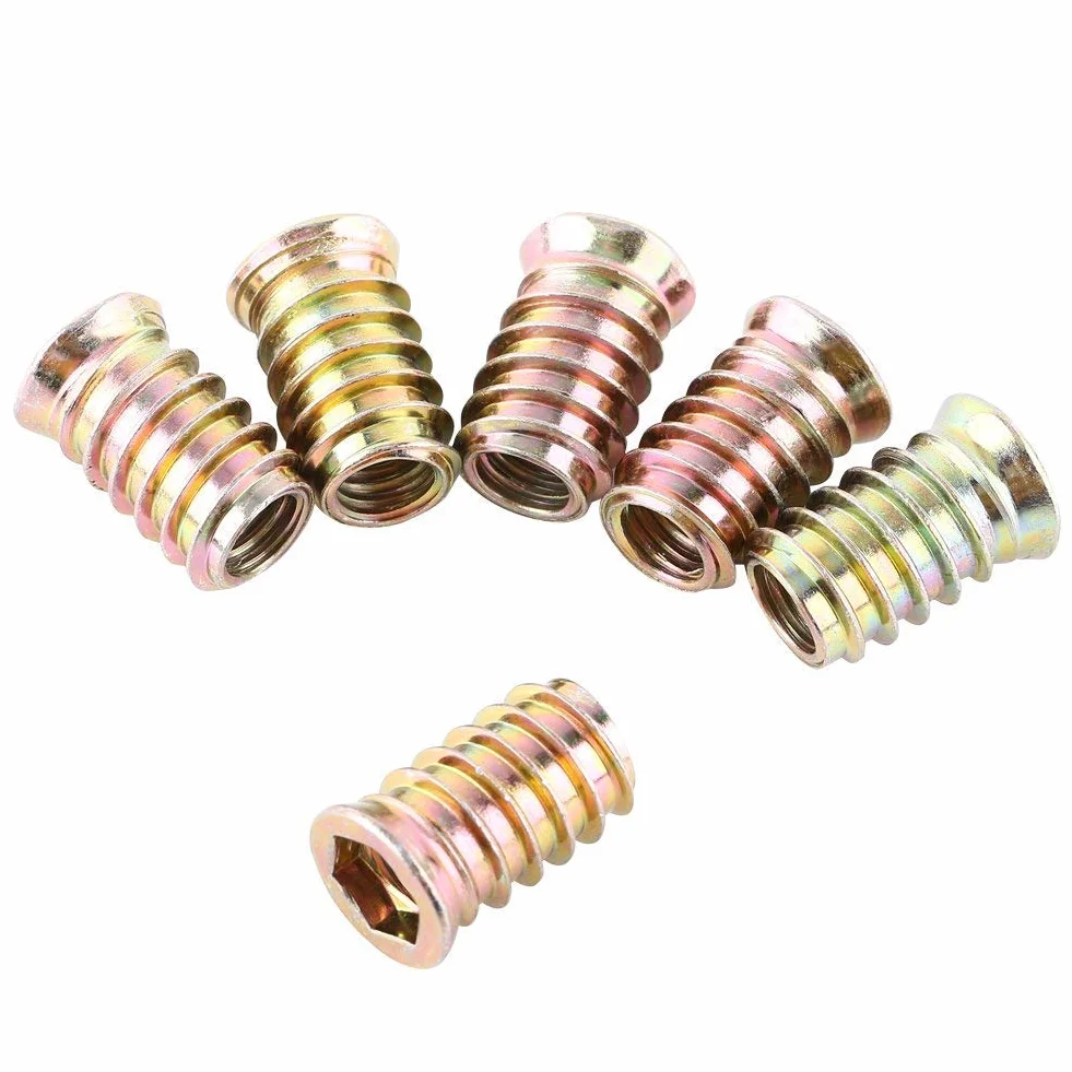 20 Pezzi Inserti Filettati M8 per Legno, Dado in Acciaio al Carbonio con Esagono Incassato per Mobili (M8*20mm)