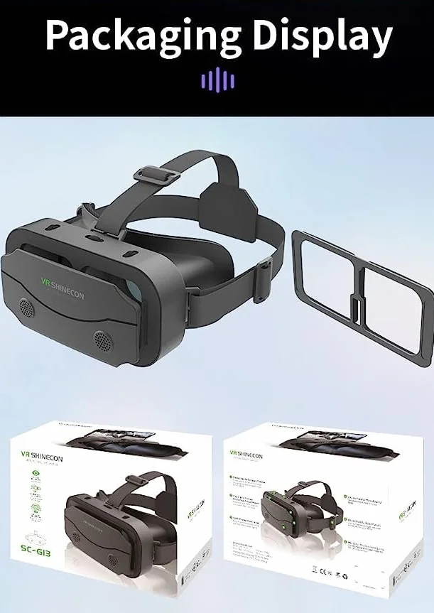 Occhiali VR per cellulare con telecomando, 3D VR Glasses Virtual Reality Occhiali PC Intrattenimento Anti Luce Blu Fit iPhone & Android 5.0-7.2 pollici