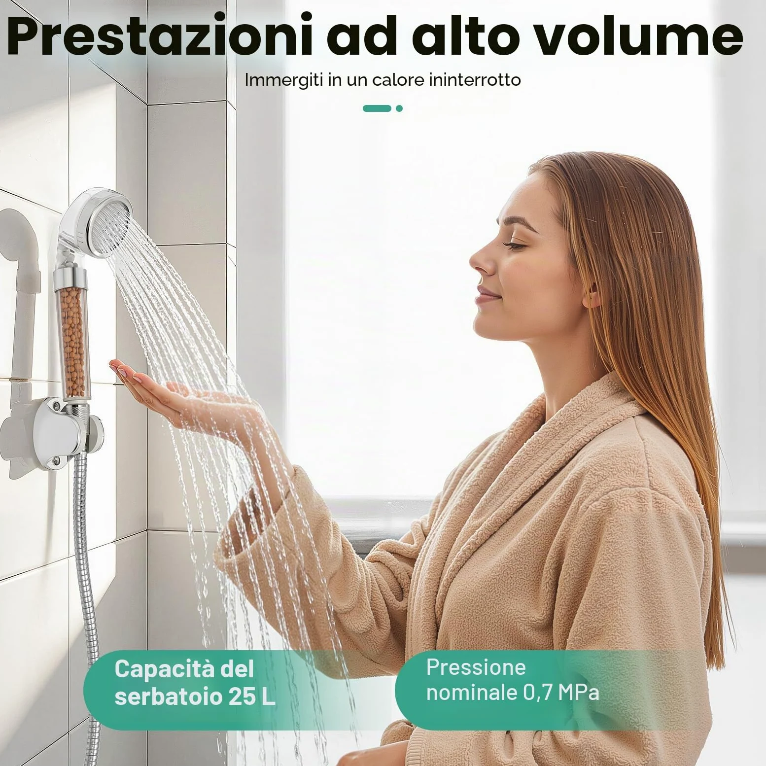 Caldaia elettrica da 30 l, 2000 W, 220 V, da appendere, a risparmio energetico, scaldabagno, contenitore smaltato, schermo LED