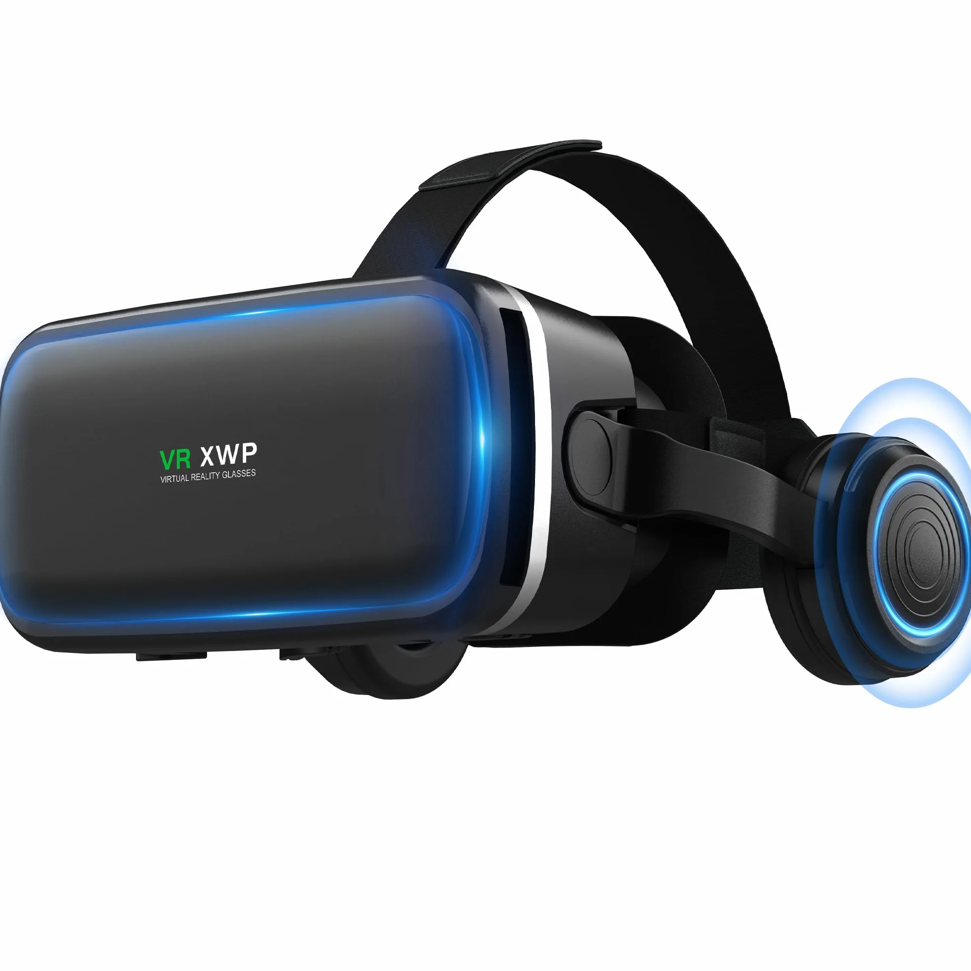 XWP Visore Realtà Virtuale 3D Con Cuffie Per Smartphone, Occhiali VR Con Lenti HD, Compatibile con IPhone&Android 4,7–6,8", Per giochi e film, Festività Per Amici E Famiglia