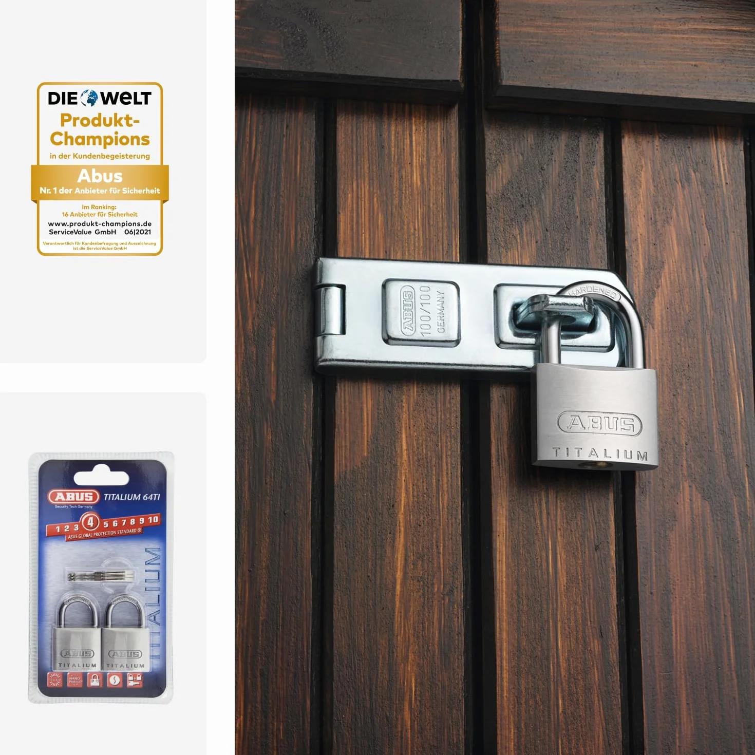 Abus 561863 - 64Ti/30 Candado Titalium De 30 Mm, Grigio