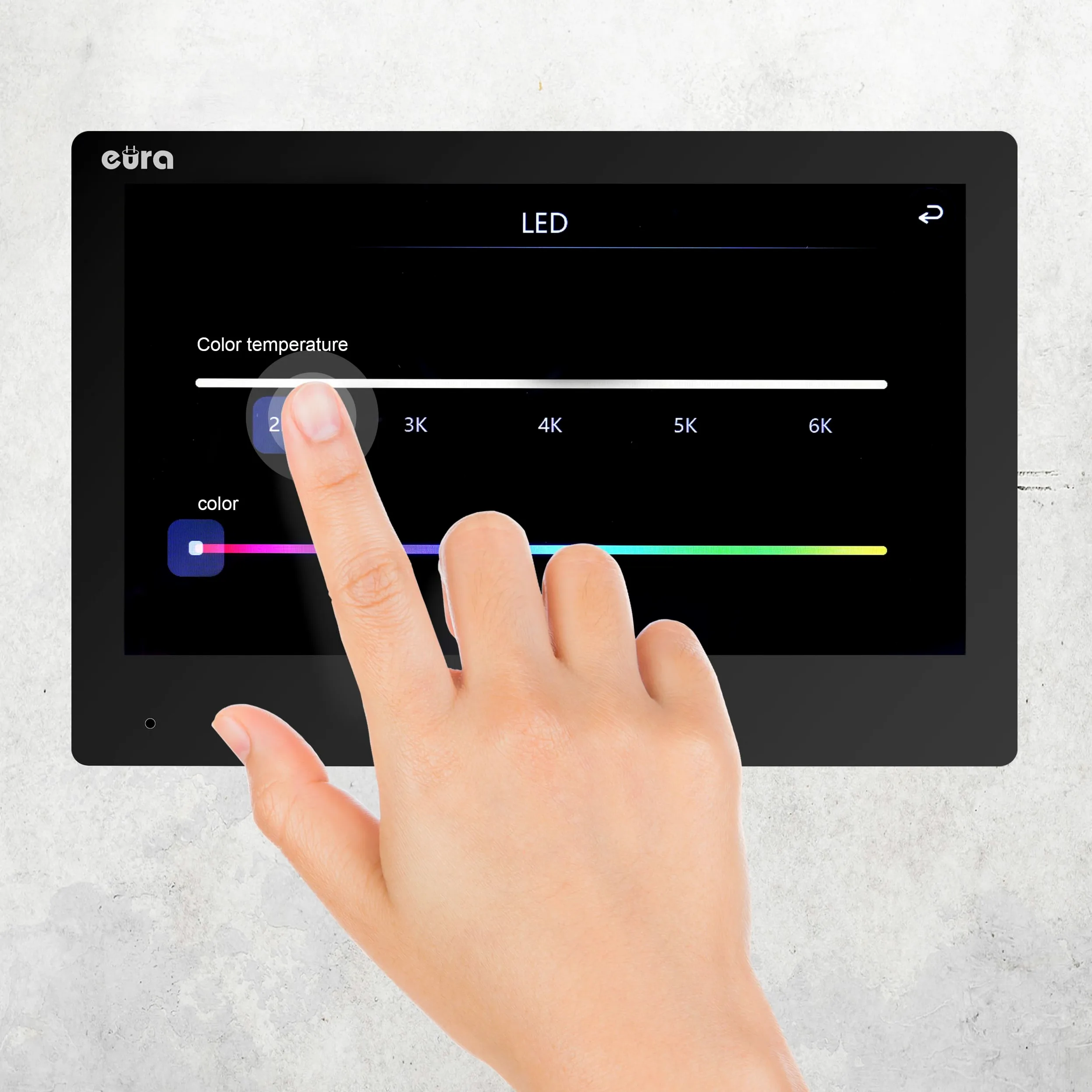 Eura VDP-45A3-2TY VDP-49A3-2TY TUYA Videocitofono WiFi, AHD, RFID, monitor a colori da 7 pollici, doppio filo, nero