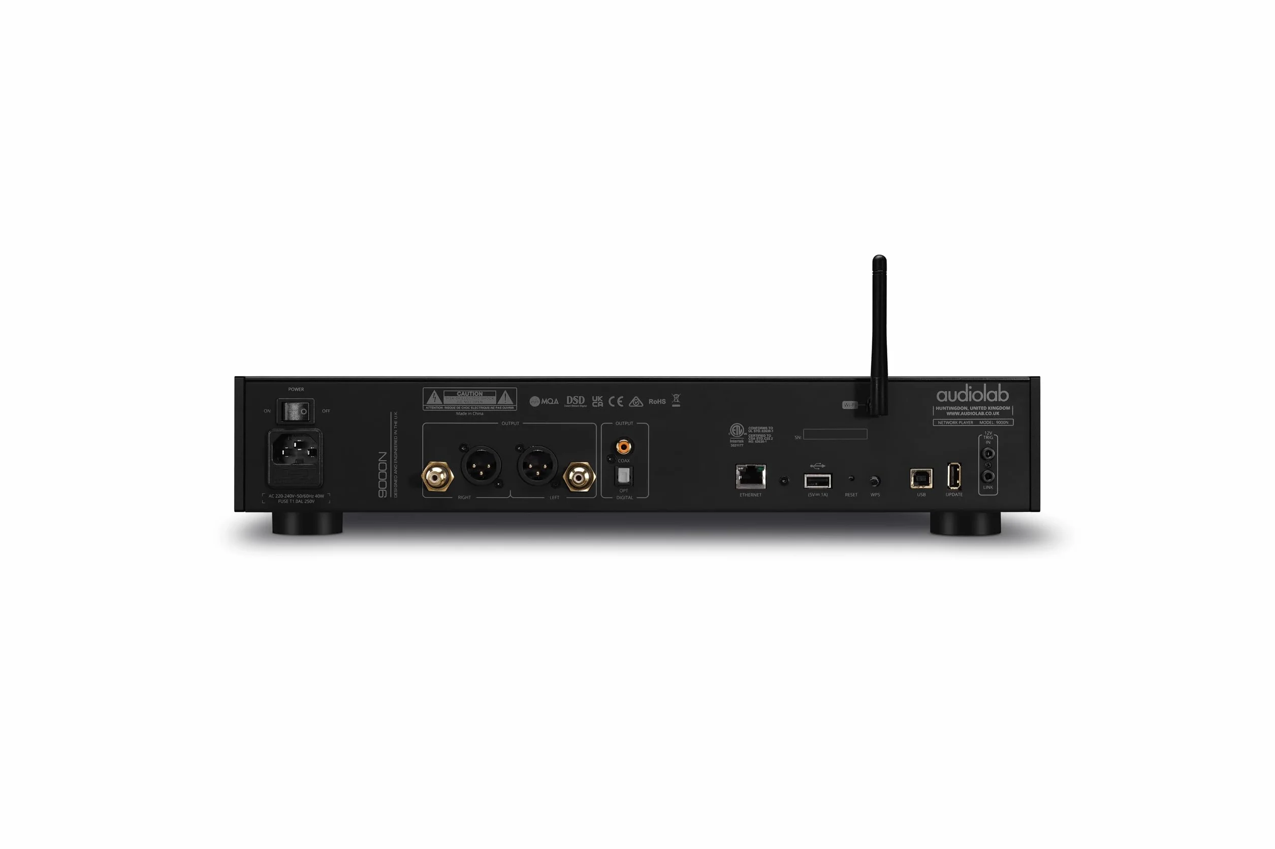 Audiolab Lettore di rete wireless 9000N - Lettore di rete wireless - Streaming di alta qualità, trigger 12V - Nero